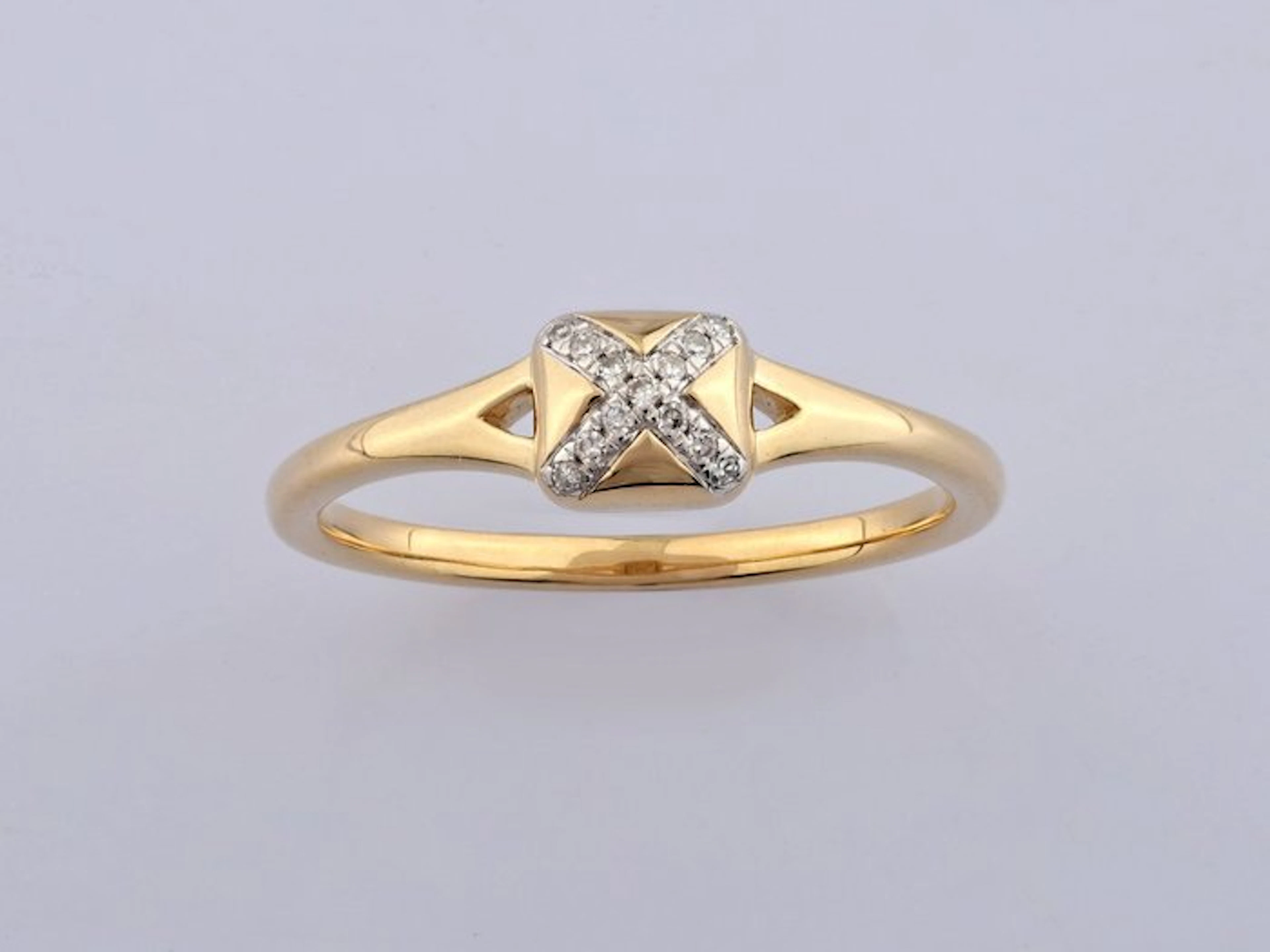 Ring - 14 kt. Yellow gold - 0.04ct. tw. Diamond (Natural)
