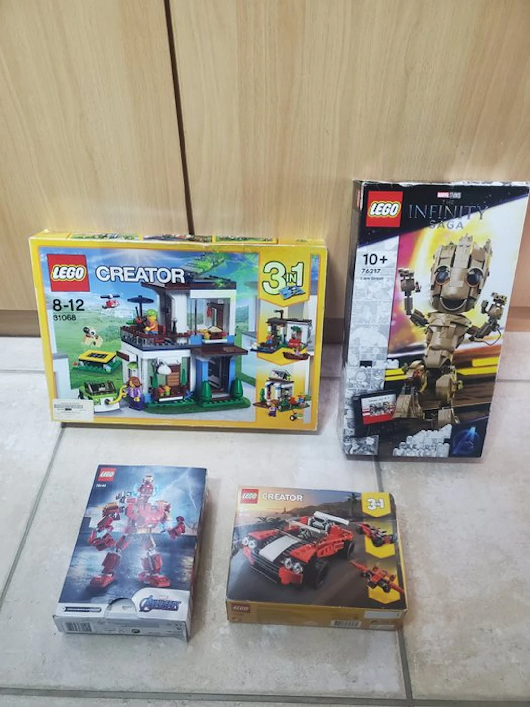 LEGO Set - Creator, Marvel Super Heroes - 31068; 31100; 76140; 76217