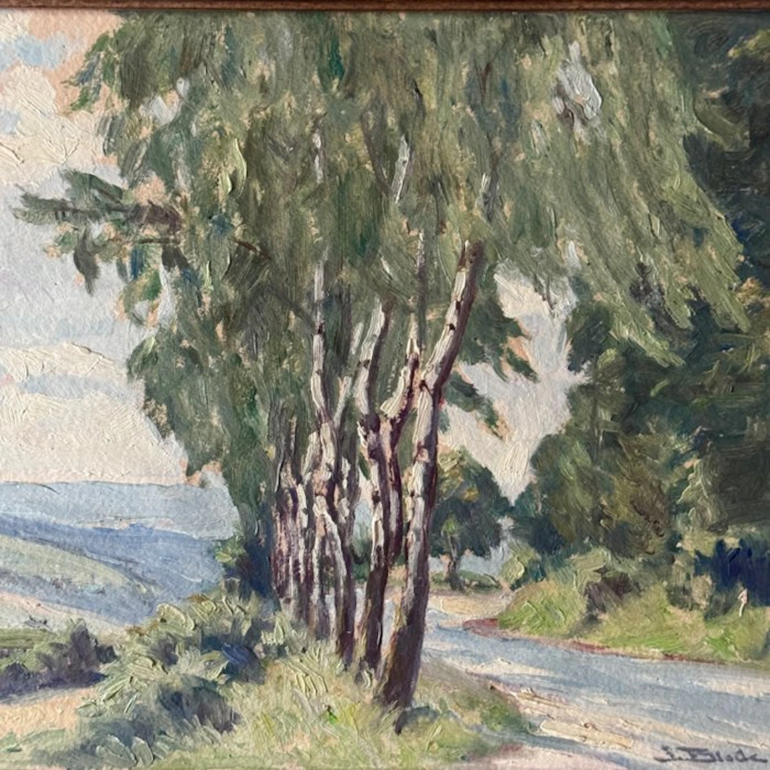 Joseph Block (1863–1943) - Sommerliche Landschaft mit Birkenallee