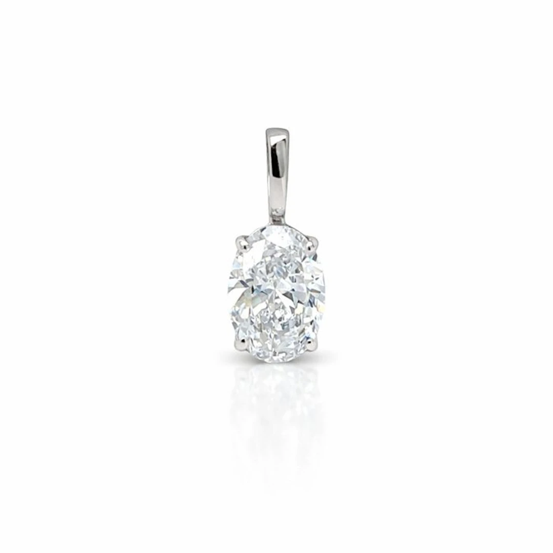 No reserve price - Pendant - 14 kt. White gold - 1.02ct. tw. Diamond