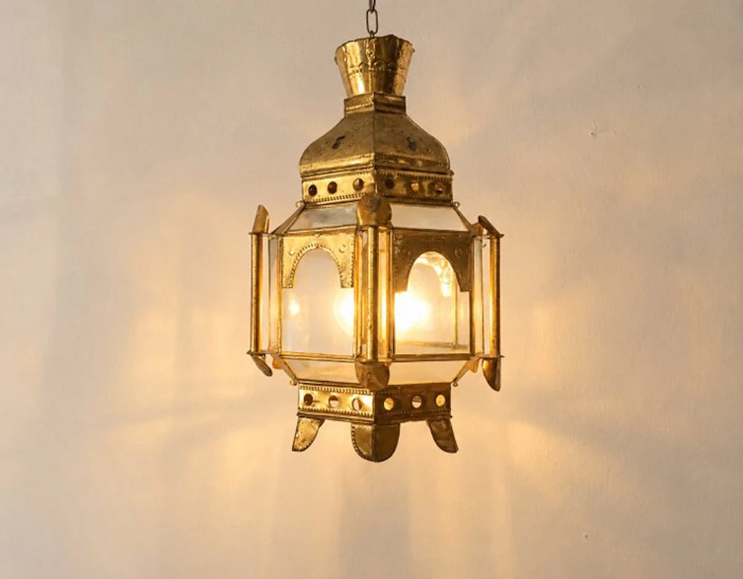 Hanging lamp - Metal, Glass - Granada-style lantern