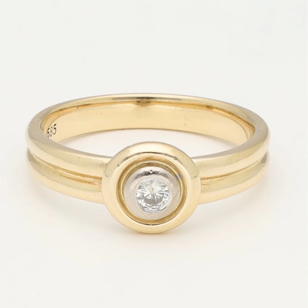 Ring - 14 kt. Yellow gold Diamond (Natural)
