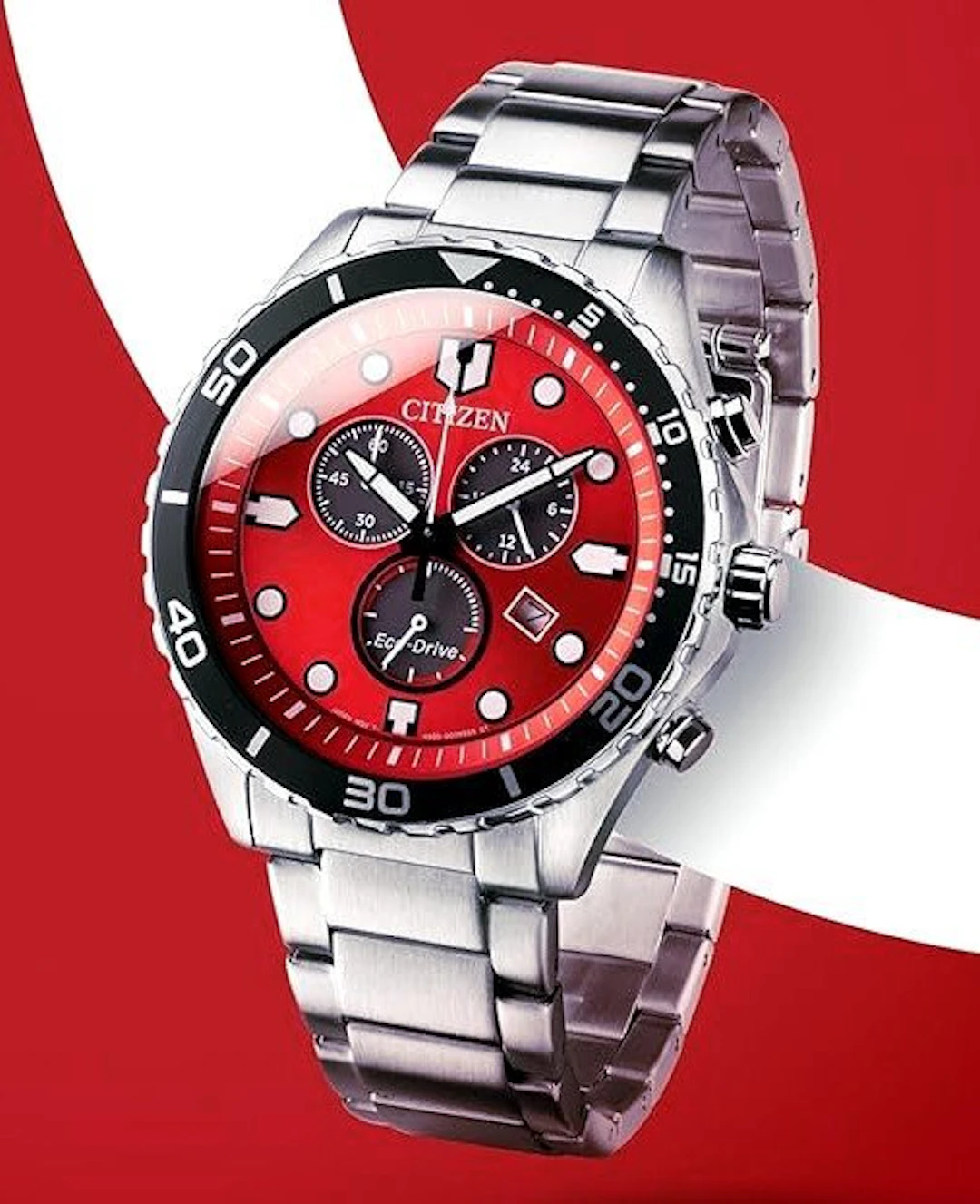 Citizen - "NO RESERVE PRICE" - SPORT Chrono Rosso Ferrari...