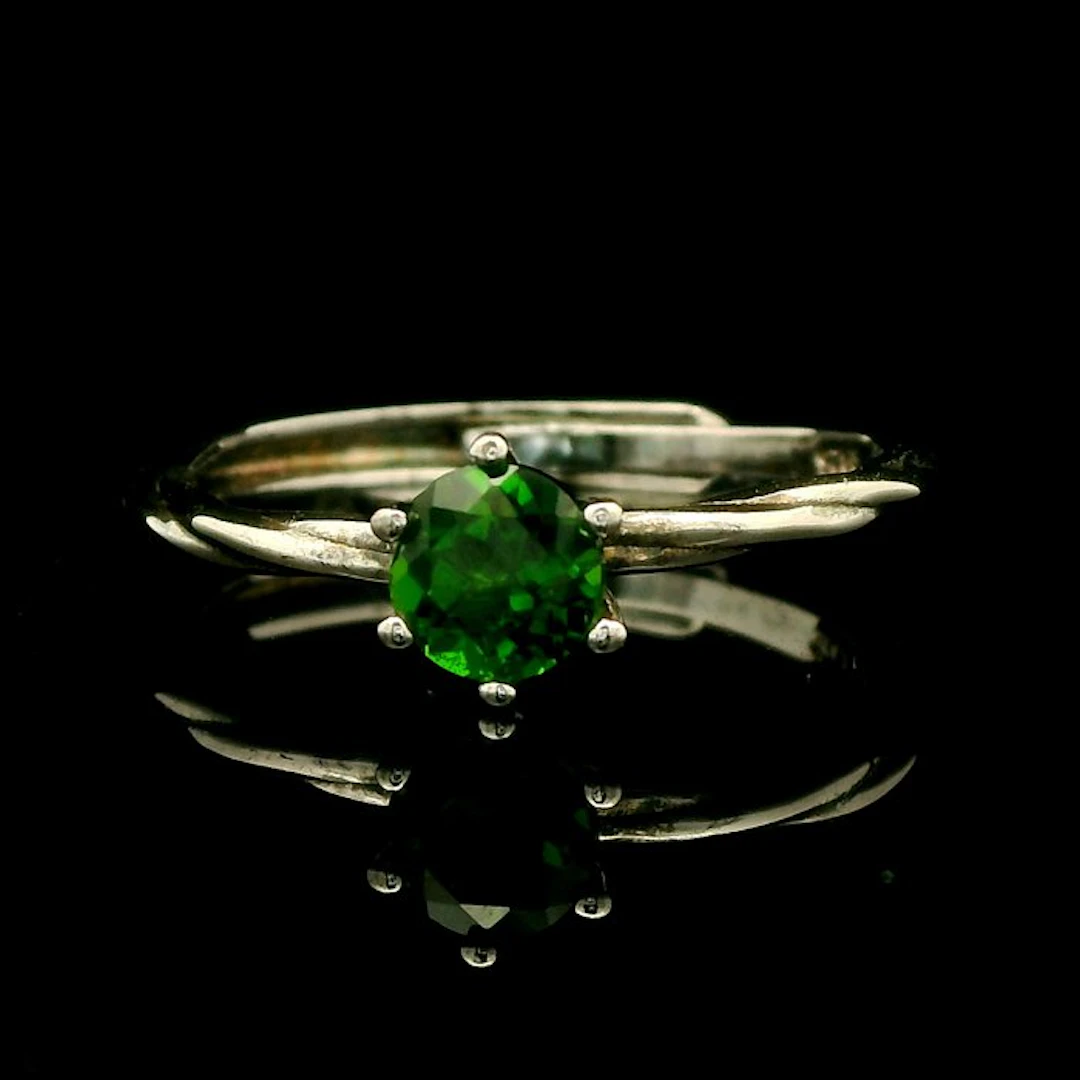 Natural gemstone - Chrome Diopside Ring – S925 Sterling...
