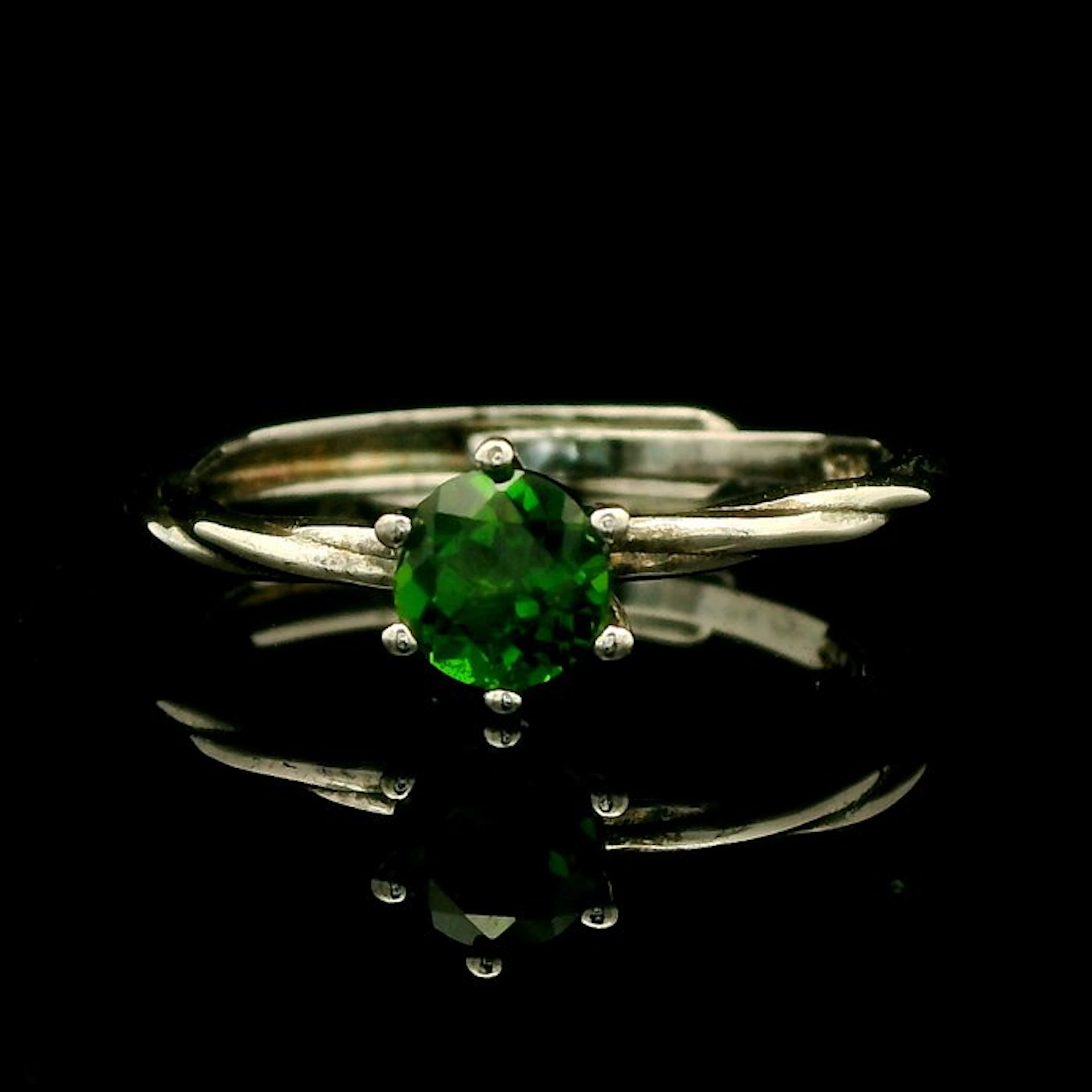 Natural gemstone - Chrome Diopside Ring – S925 Sterling...