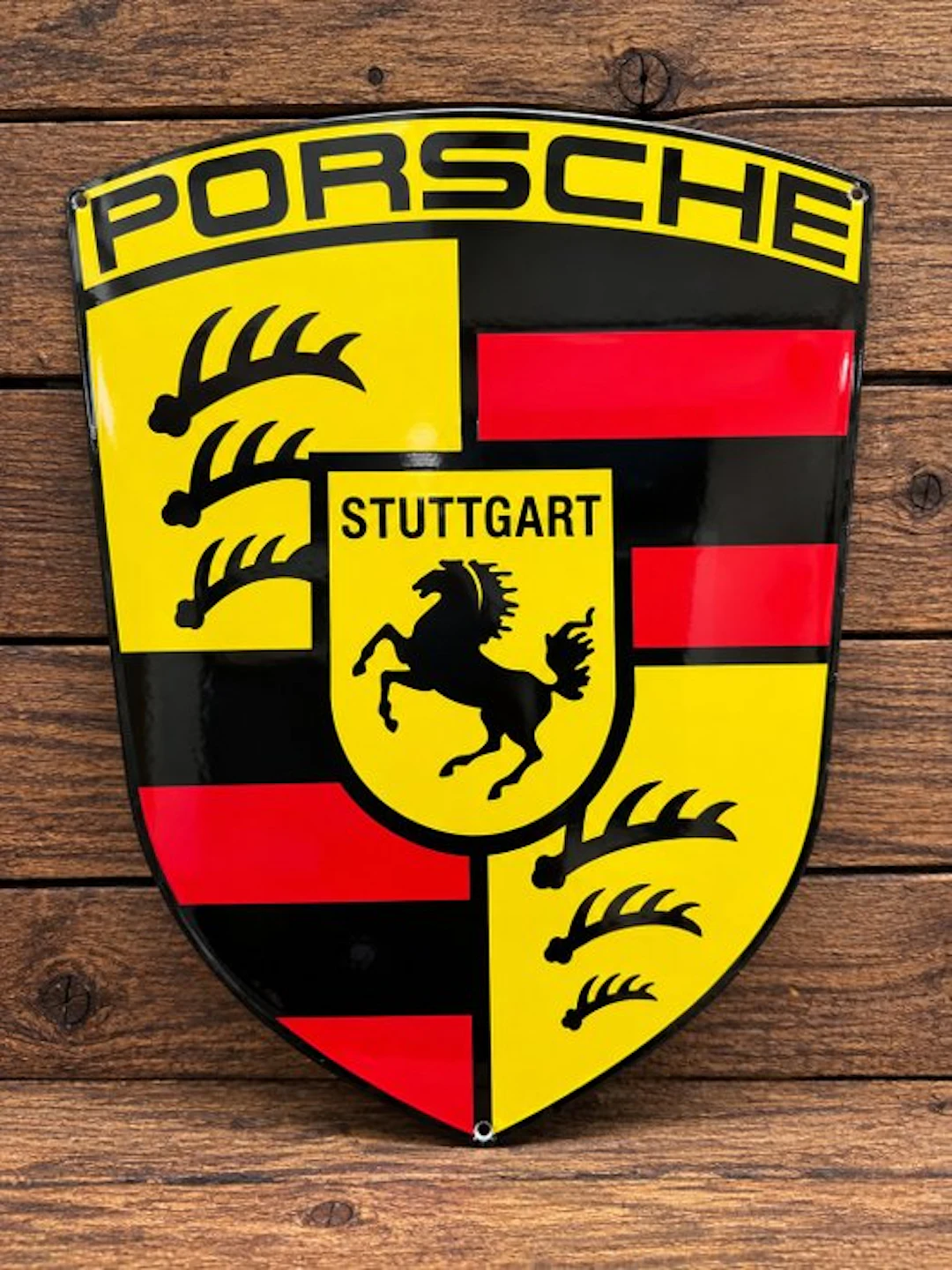 Porsche - Porsche Stuttgart enameled shield - Enamel sign - Enamel