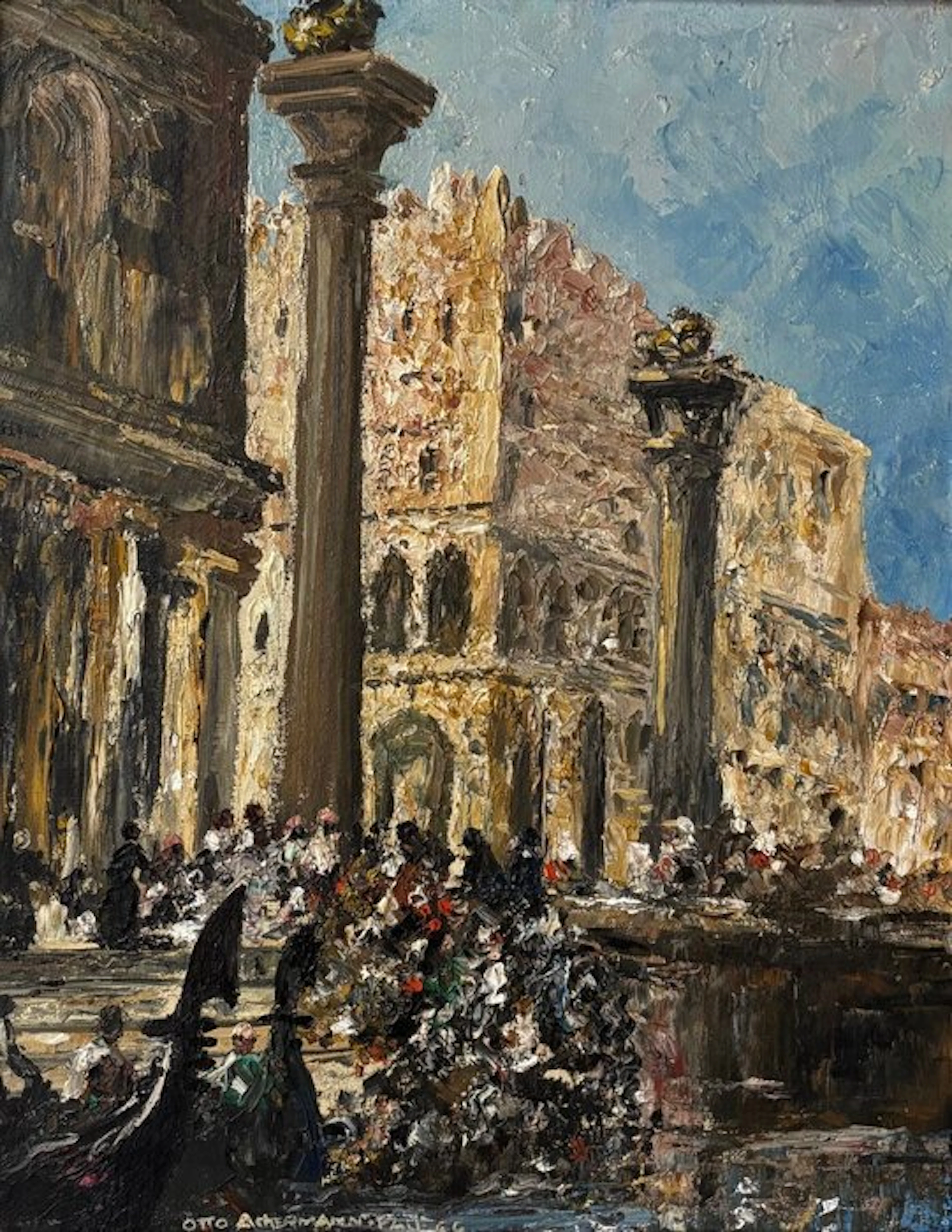 Otto Ackermann (1887-1963) - Venedig Ankunft am Marktplatz