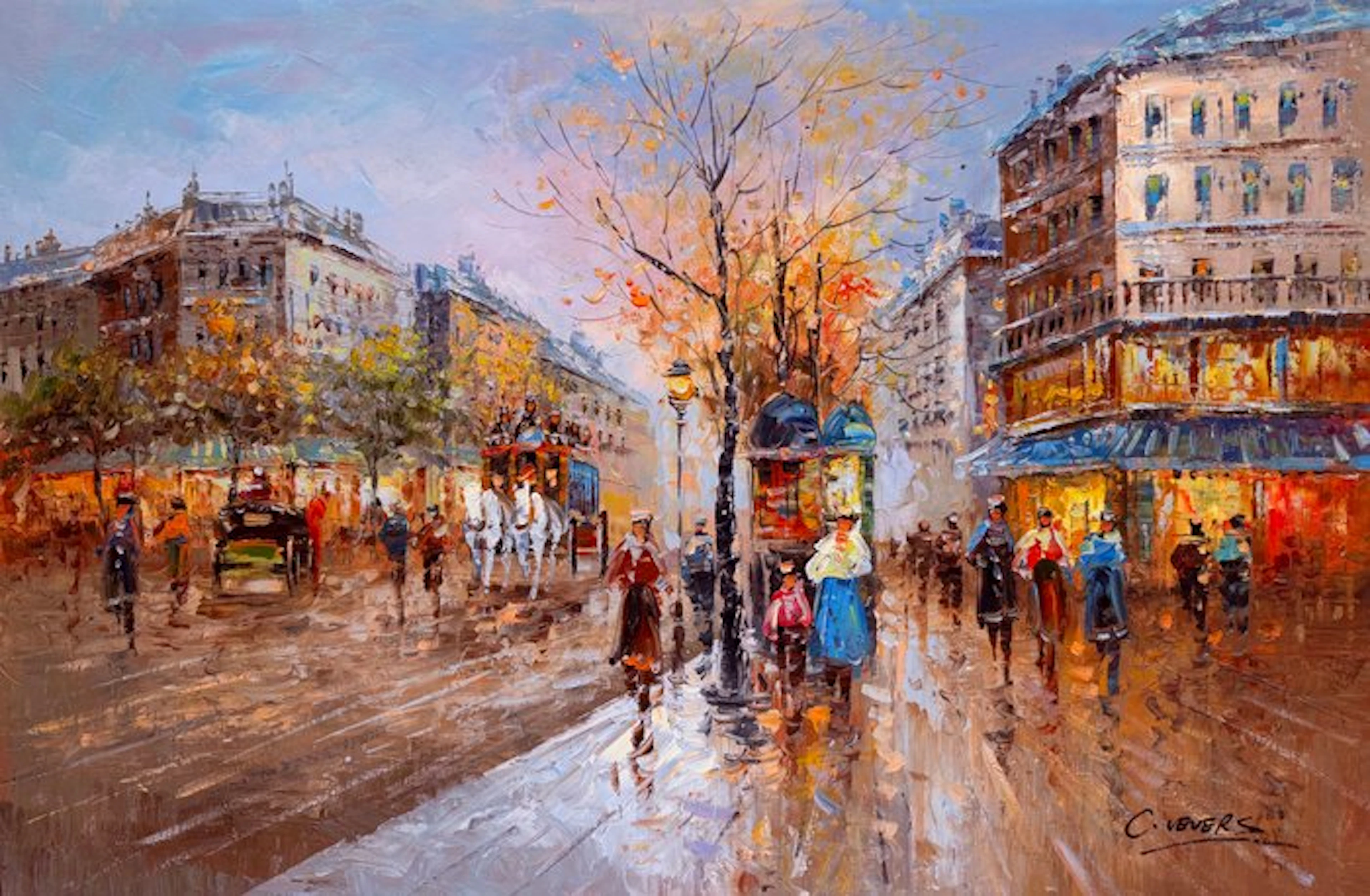 Christof Vevers (1962) - Paris - Grands Boulevards - Lumieres du Soir
