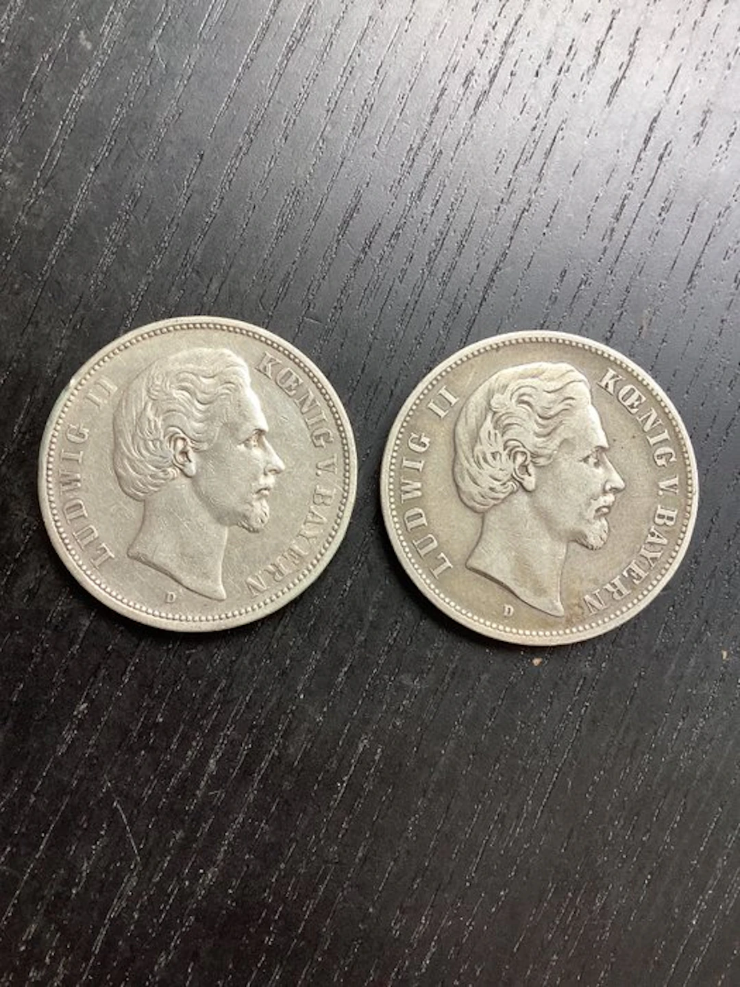 Germany, Empire Ludwig II. 5 Mark 2x 1875/1876 - Bavaria (No reserve price)