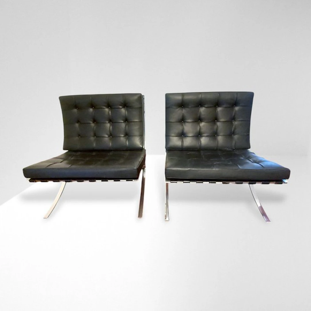 Knoll - Ludwig Mies van der Rohe - Armchair (2) - Barcelona chair - Leather