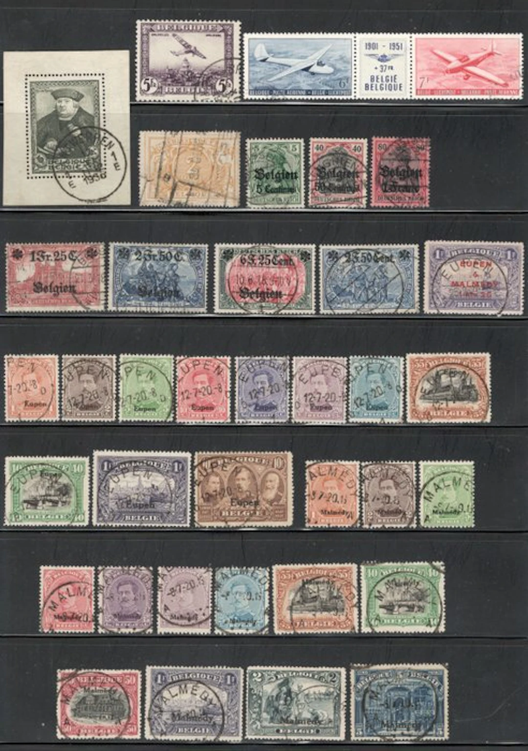 Belgium 1882/1951 - Collection of 37 stamps End of Catalogue - Yvert