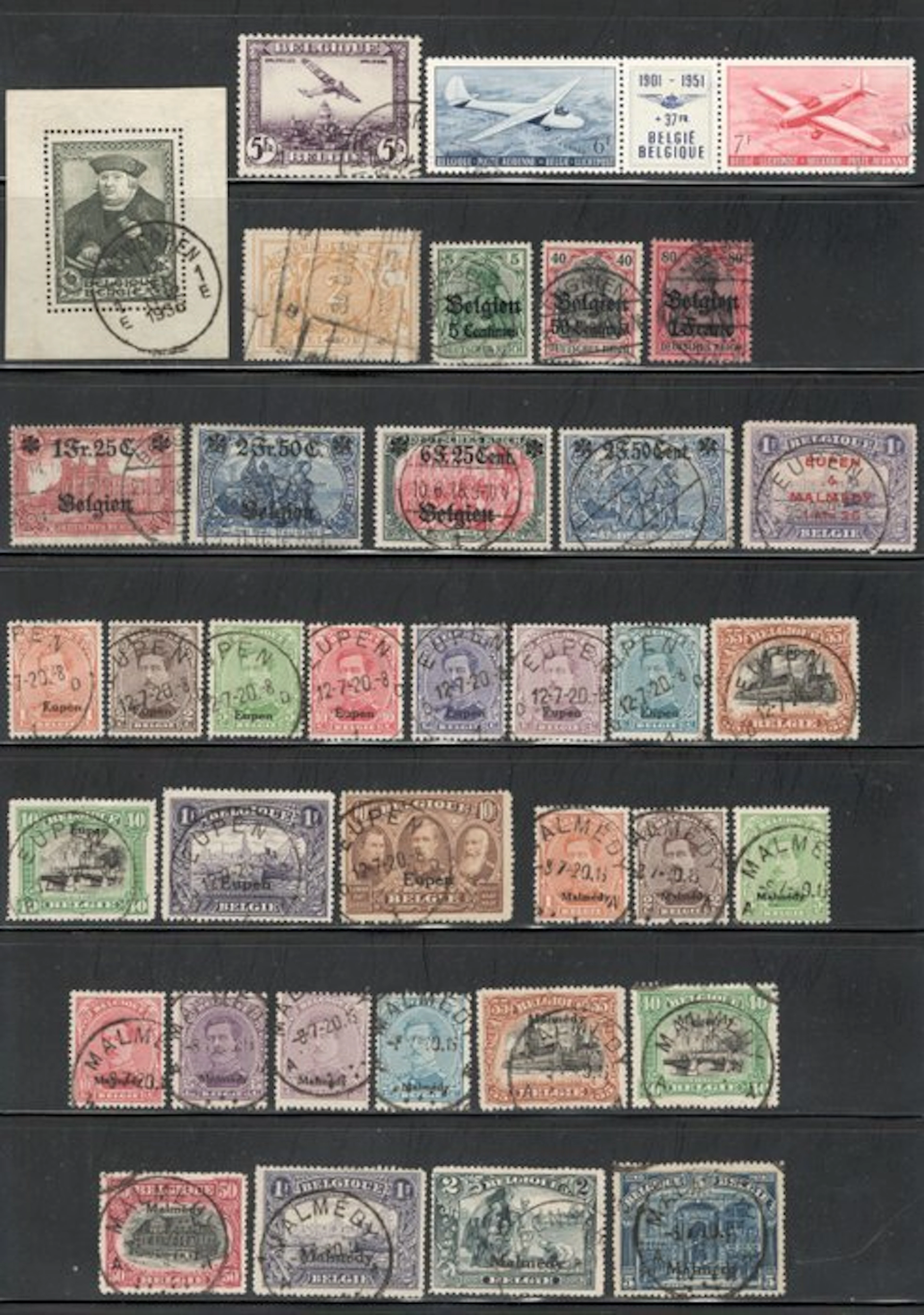 Belgium 1882/1951 - Collection of 37 stamps End of Catalogue - Yvert