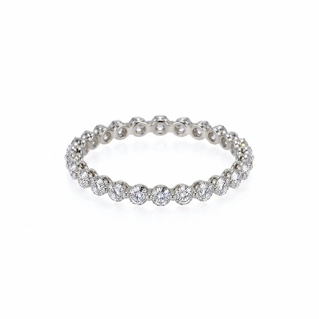 No reserve price - Ring - 14 kt. White gold - 1.10ct. tw. Diamond (Lab-grown)