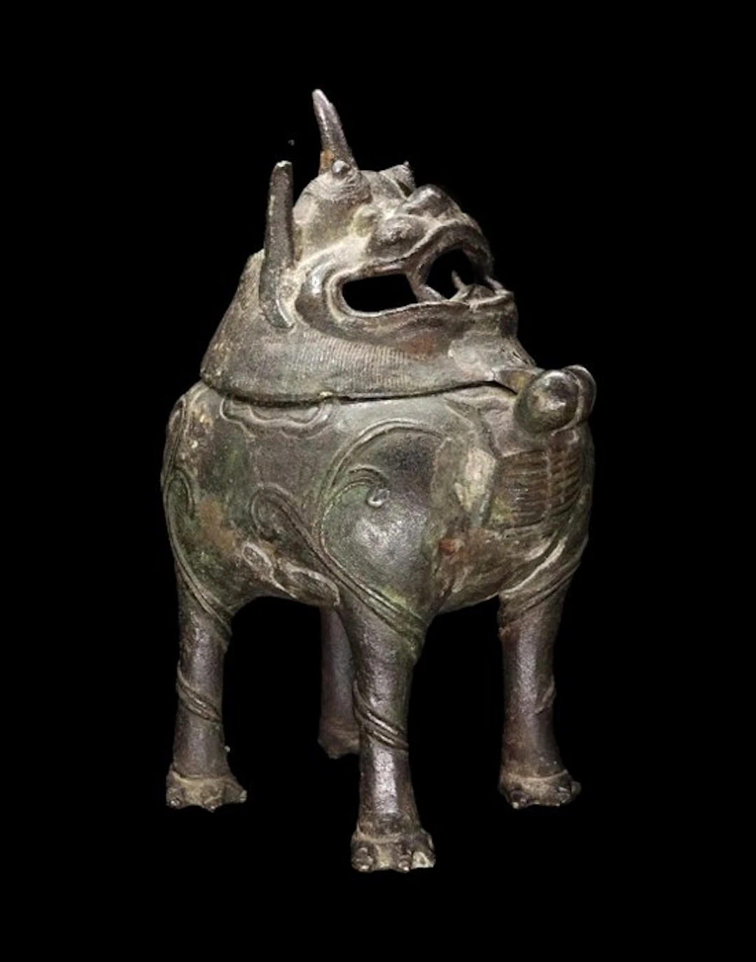 Ancient Chinese - Incense burner - Bronze lion - Luduan...
