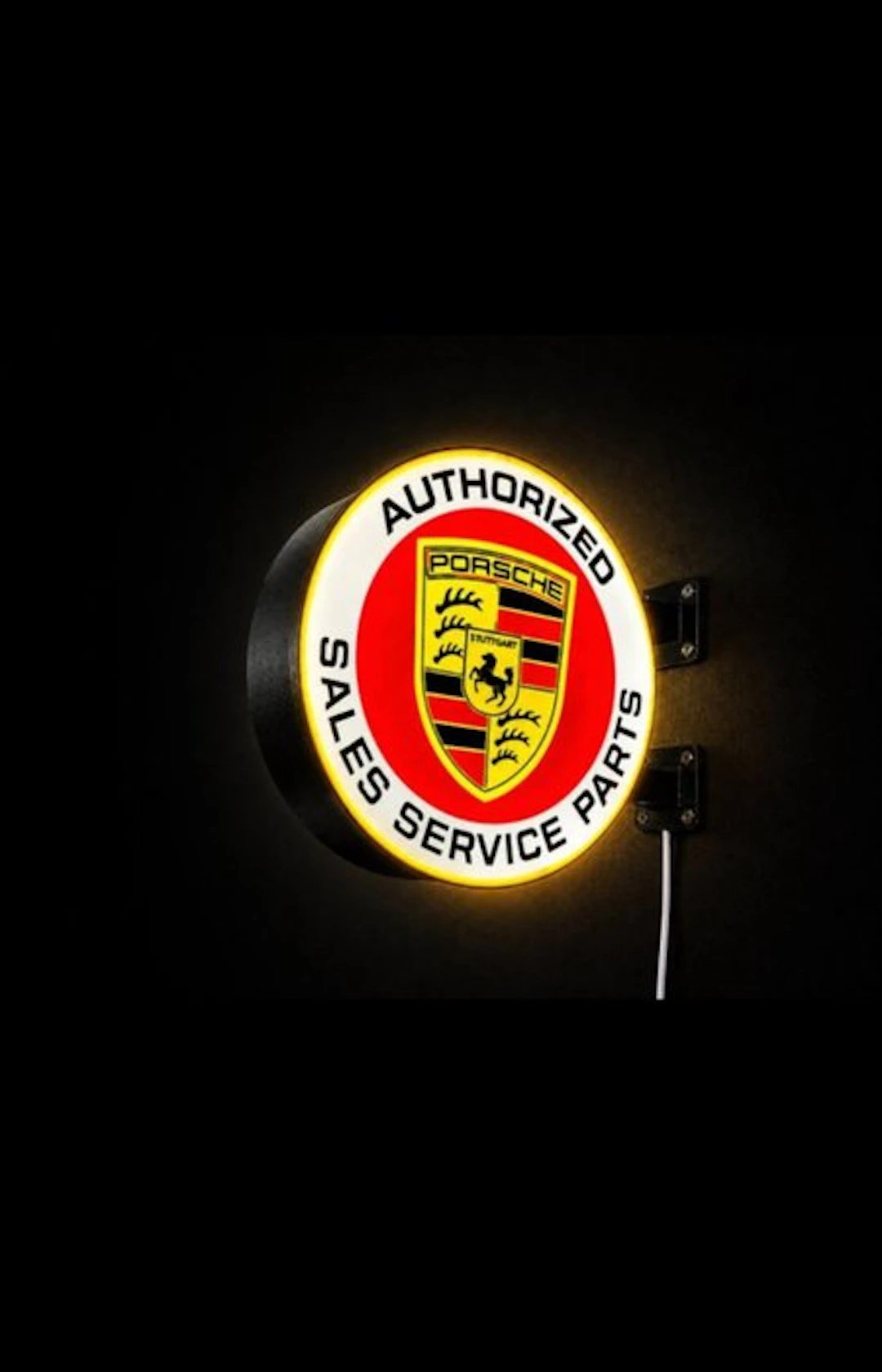 Porsche double-sided illuminated hanging sign - Insegna Porsche bifacciale