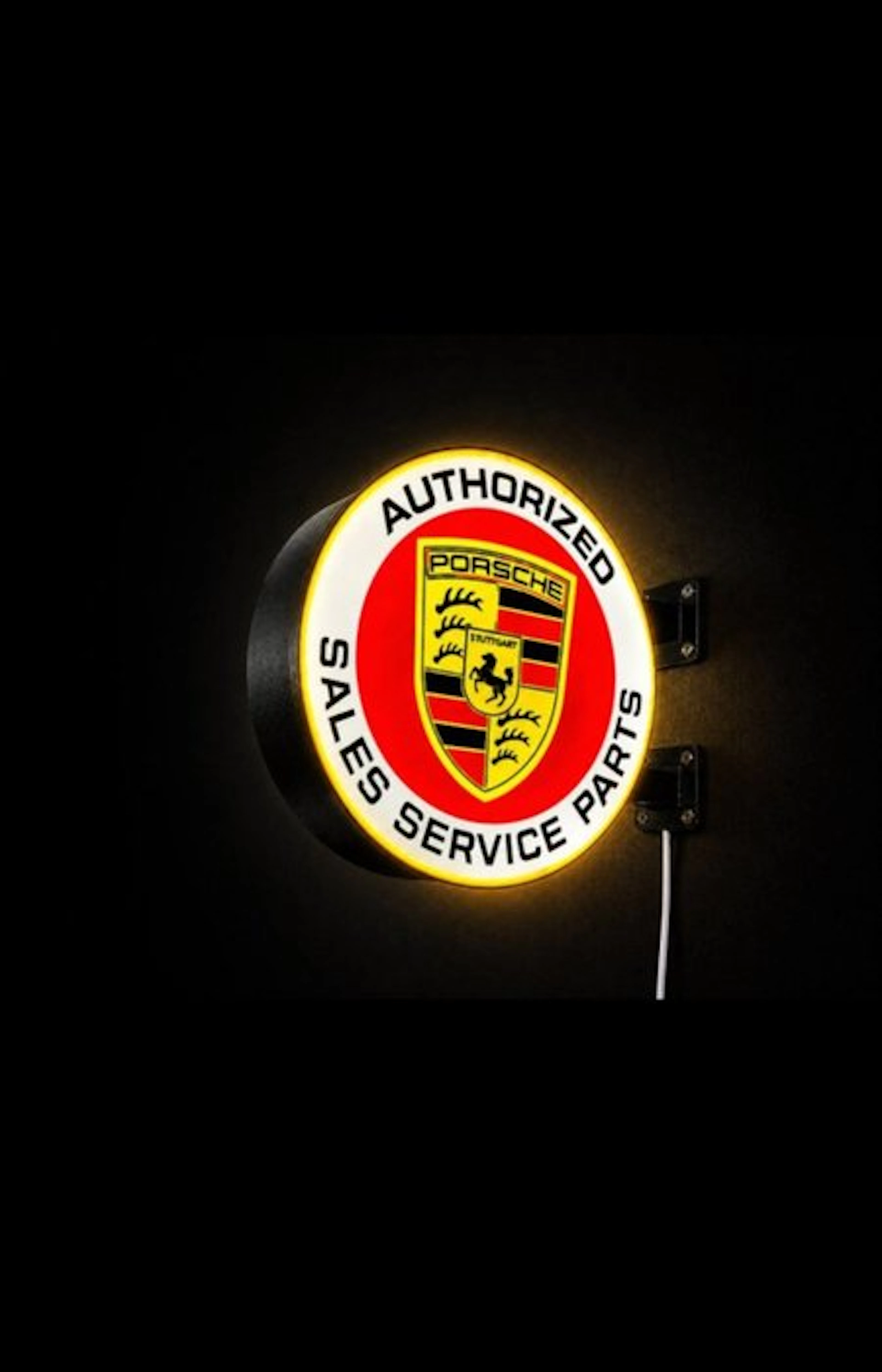 Porsche double-sided illuminated hanging sign - Insegna Porsche bifacciale