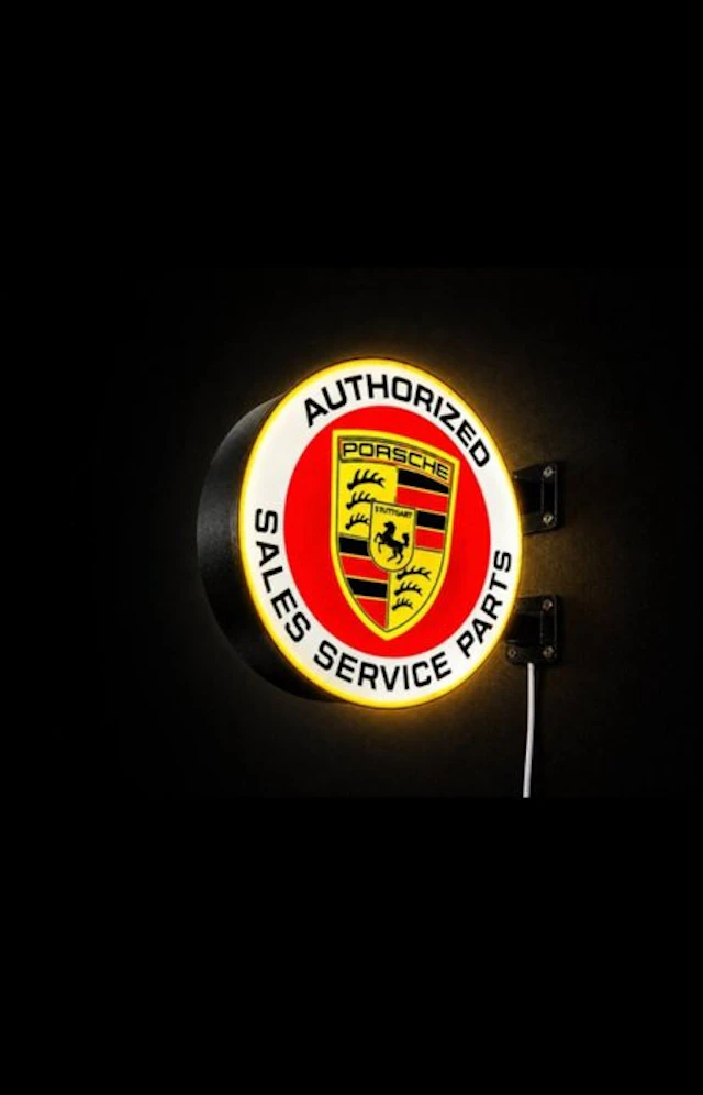 Porsche double-sided illuminated hanging sign - Insegna Porsche bifacciale