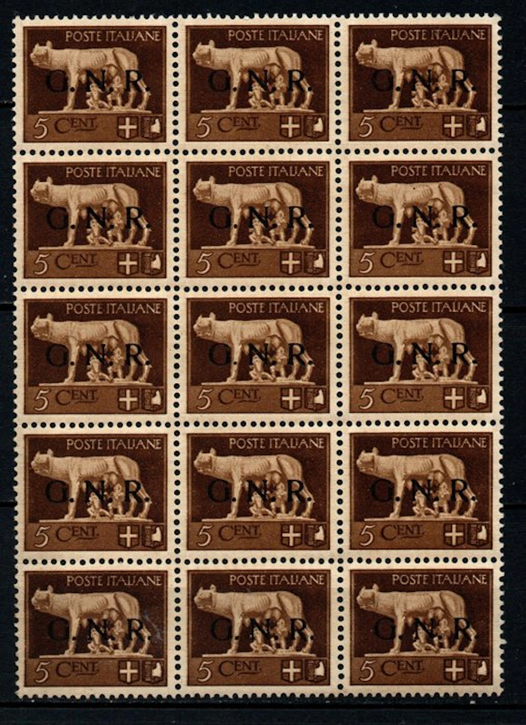Italy 1944 - GNR - stamp blocks, Verona edition - Sassone 470, 473/5