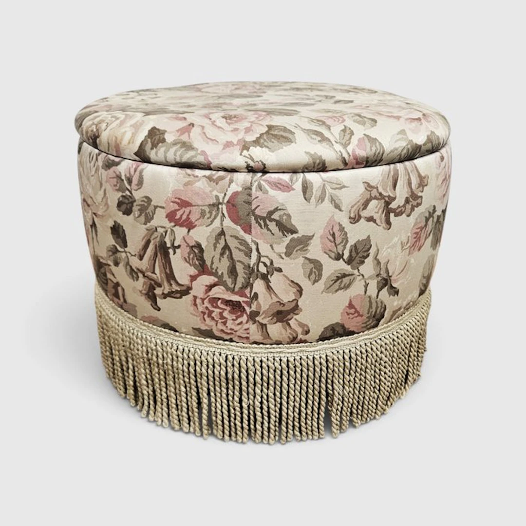 Pouffe - With storage space - Wood, Cotton