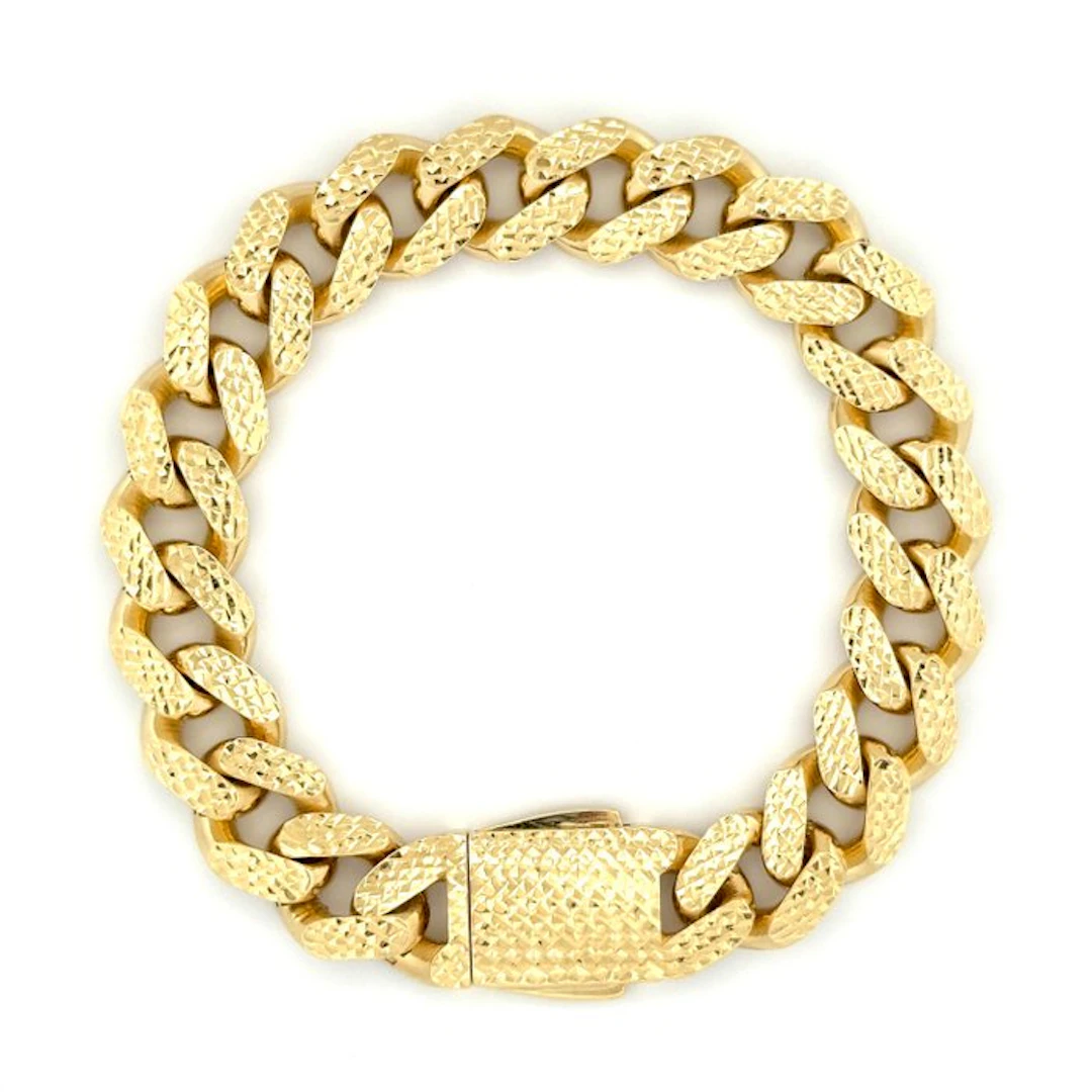 Bracelet - 18 kt. Yellow gold, White gold - Cuban Link