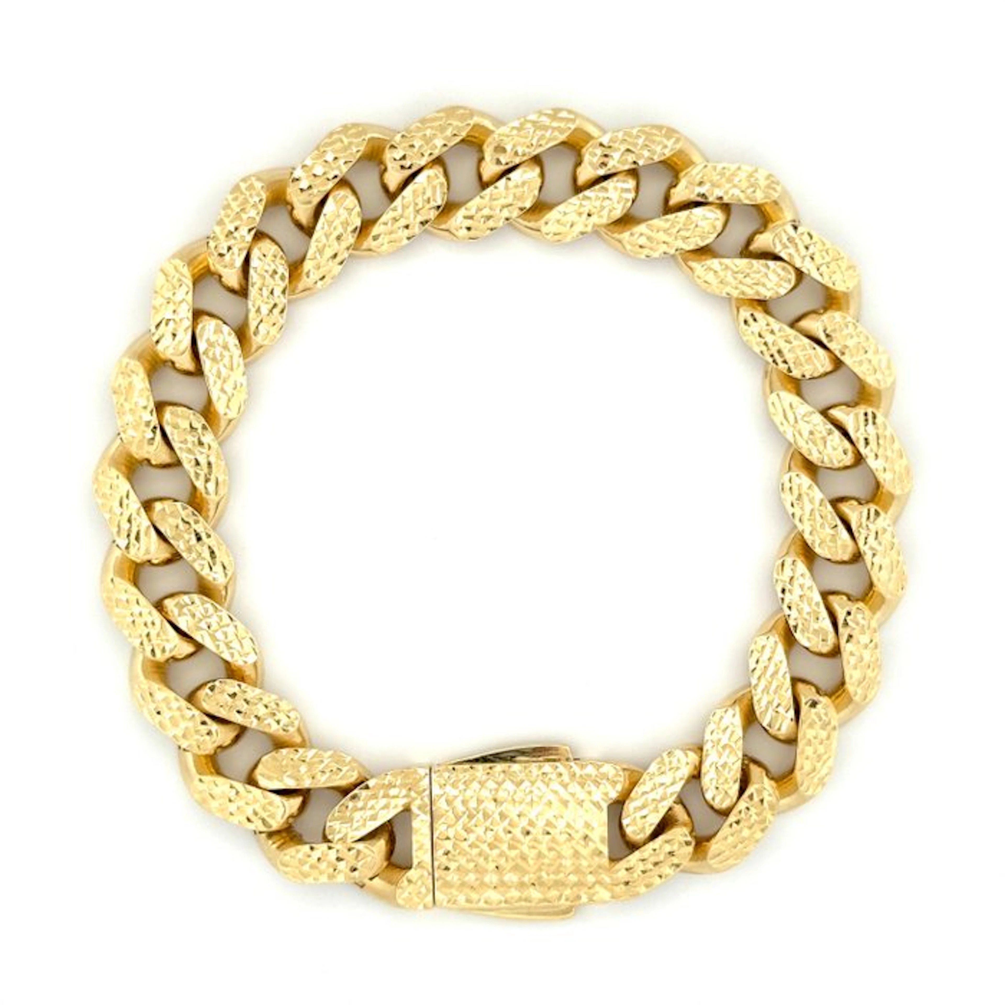 Bracelet - 18 kt. Yellow gold, White gold - Cuban Link