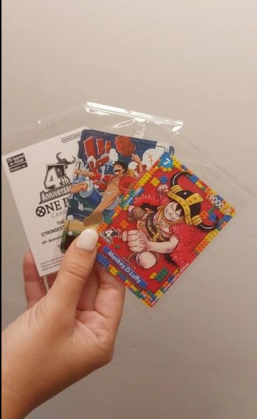 Bandai - 3 Sealed card - One Piece - Monkey D. Luffy Pre-release