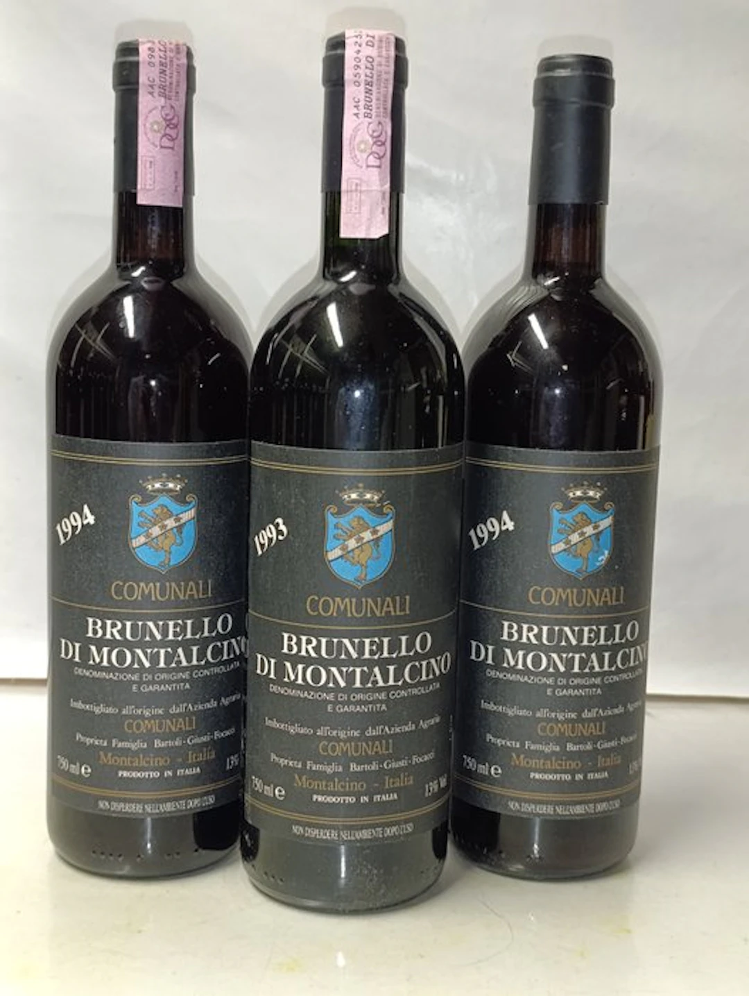 1993 & 1994 x2 Comunali - Brunello di Montalcino - 3 Bottles (0.75L)
