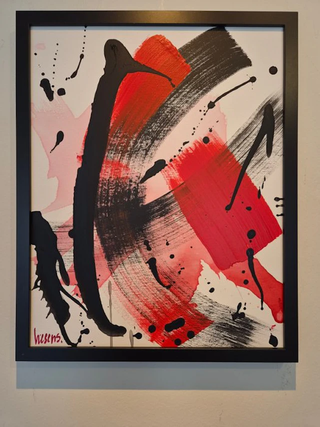Liesens - Cross roads (handpainted on canvas) met lijst