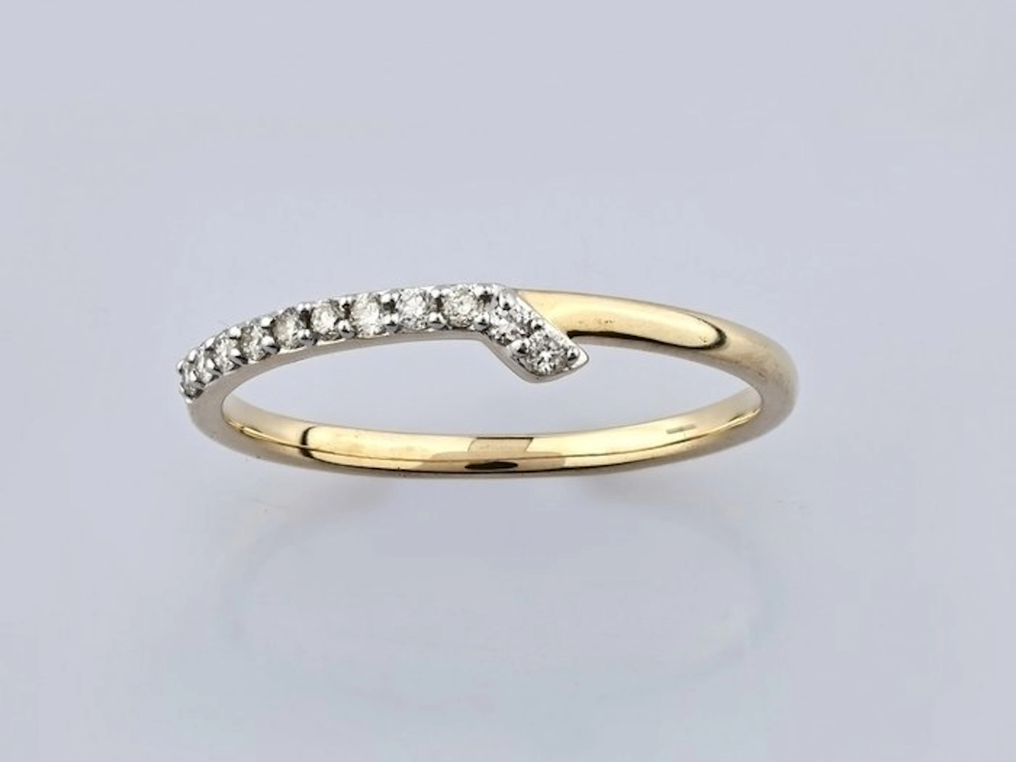 Ring - 14 kt. Yellow gold - 0.12ct. tw. Diamond (Natural)