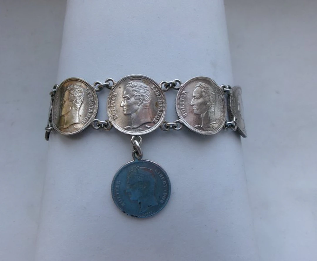 No reserve price - Bracelet Silver - Coin Bracelet