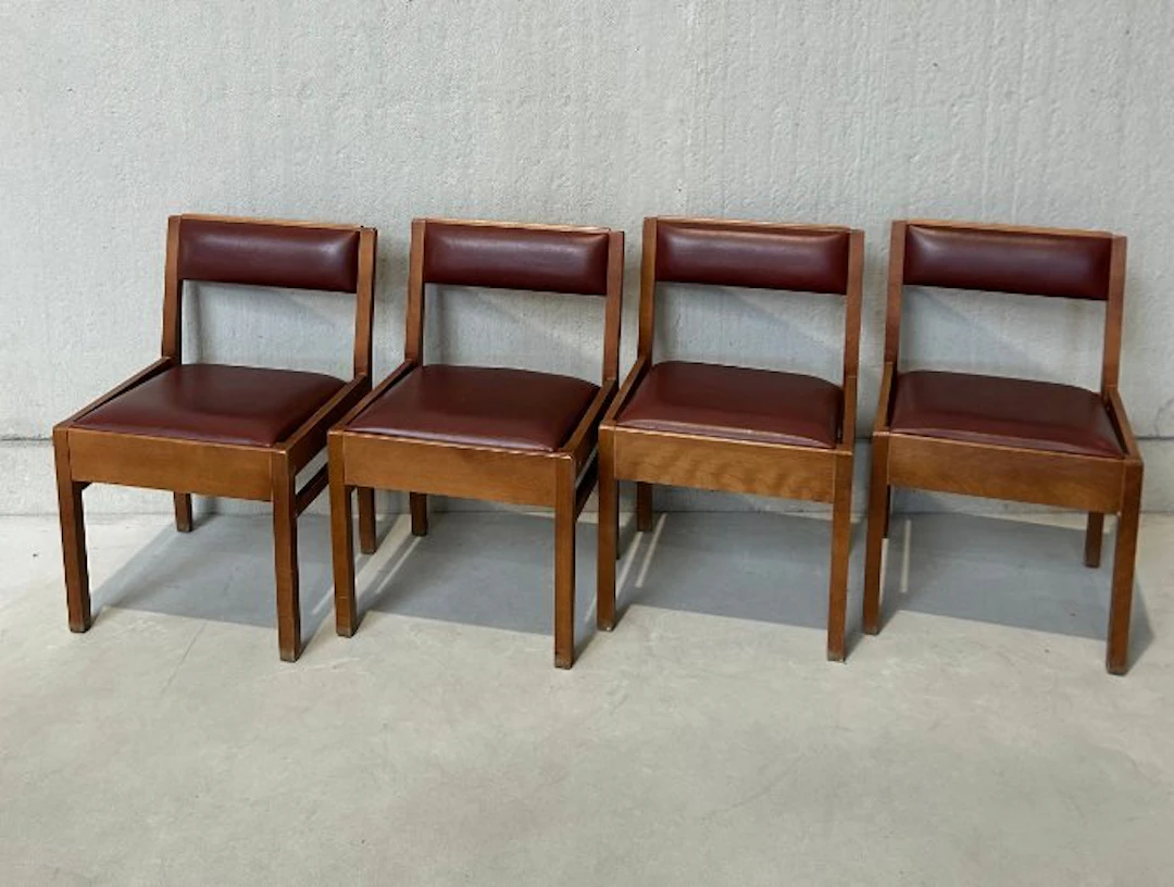 Chair - Oak - Set of four vintage chairs