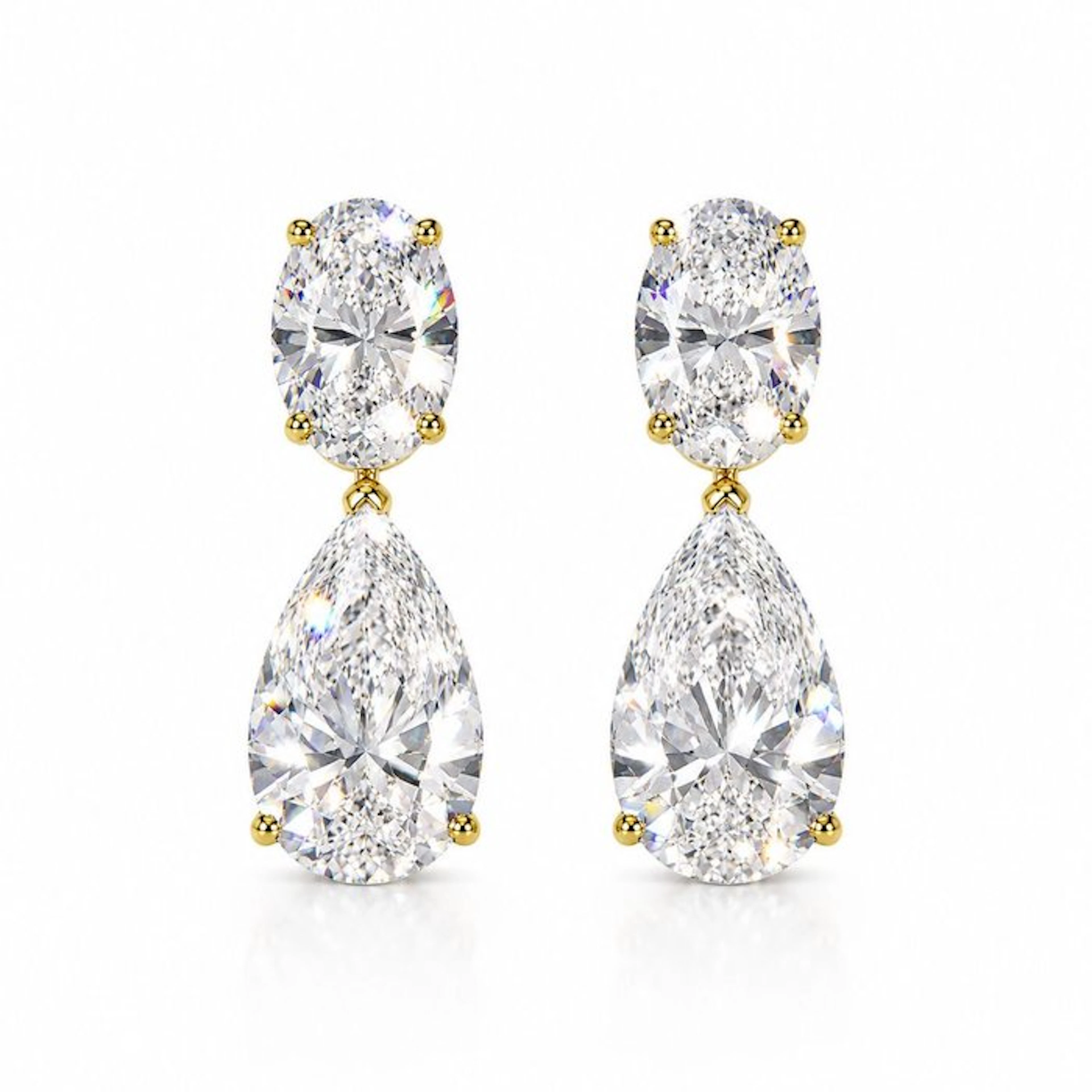 Earrings - 14 kt. Yellow gold - 10.24ct. tw. Diamond (Lab-grown) - Diamond