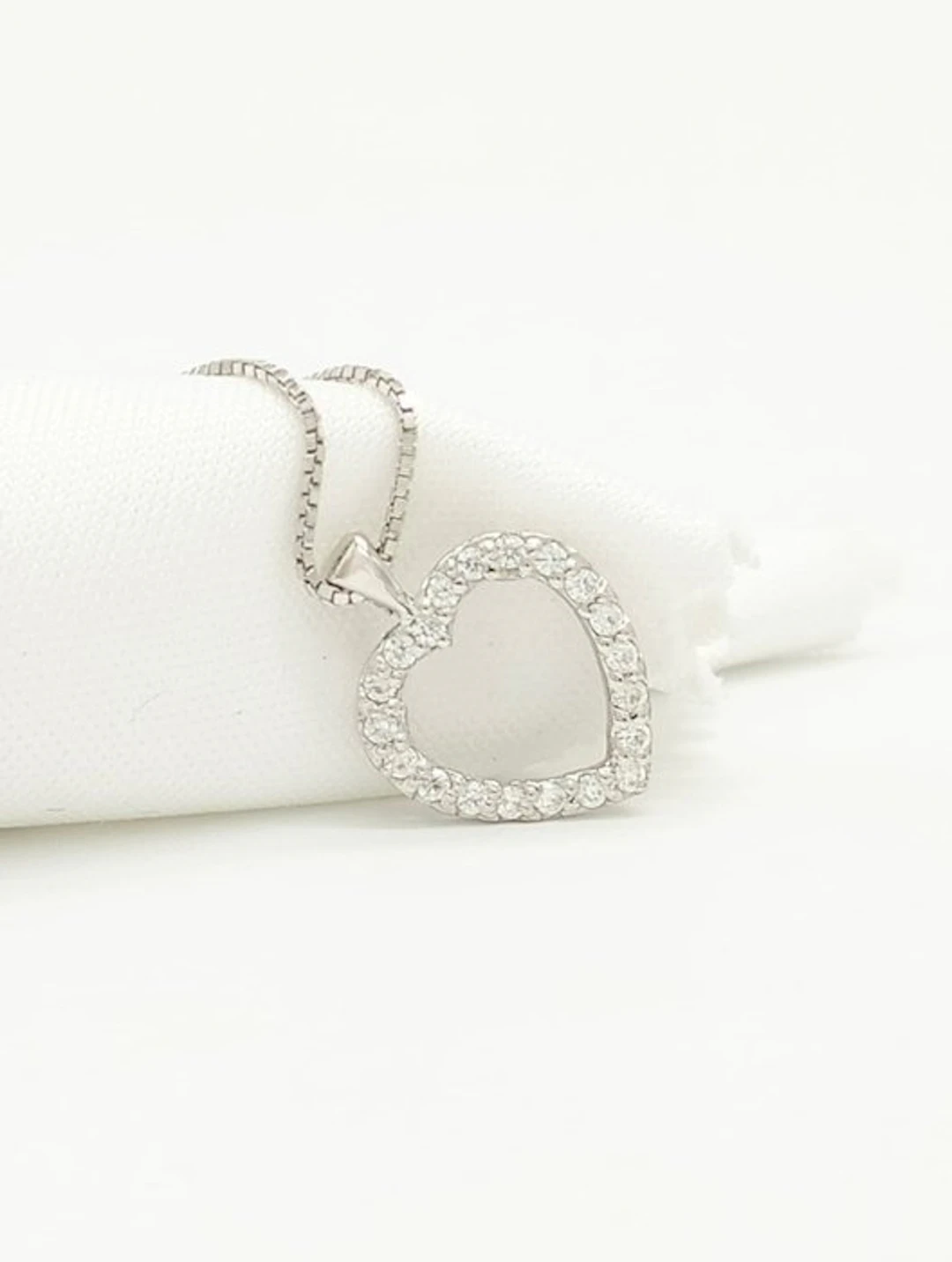 No reserve price - Necklace - 18 kt. White gold Diamond (Natural) - Diamond