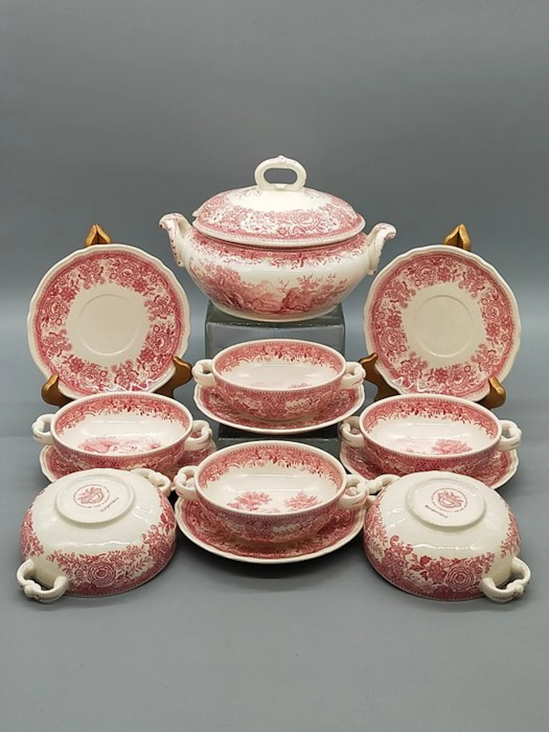 Villeroy & Boch - Dinner set - Burgenland Suppenset – Red Mettlach - Ceramic