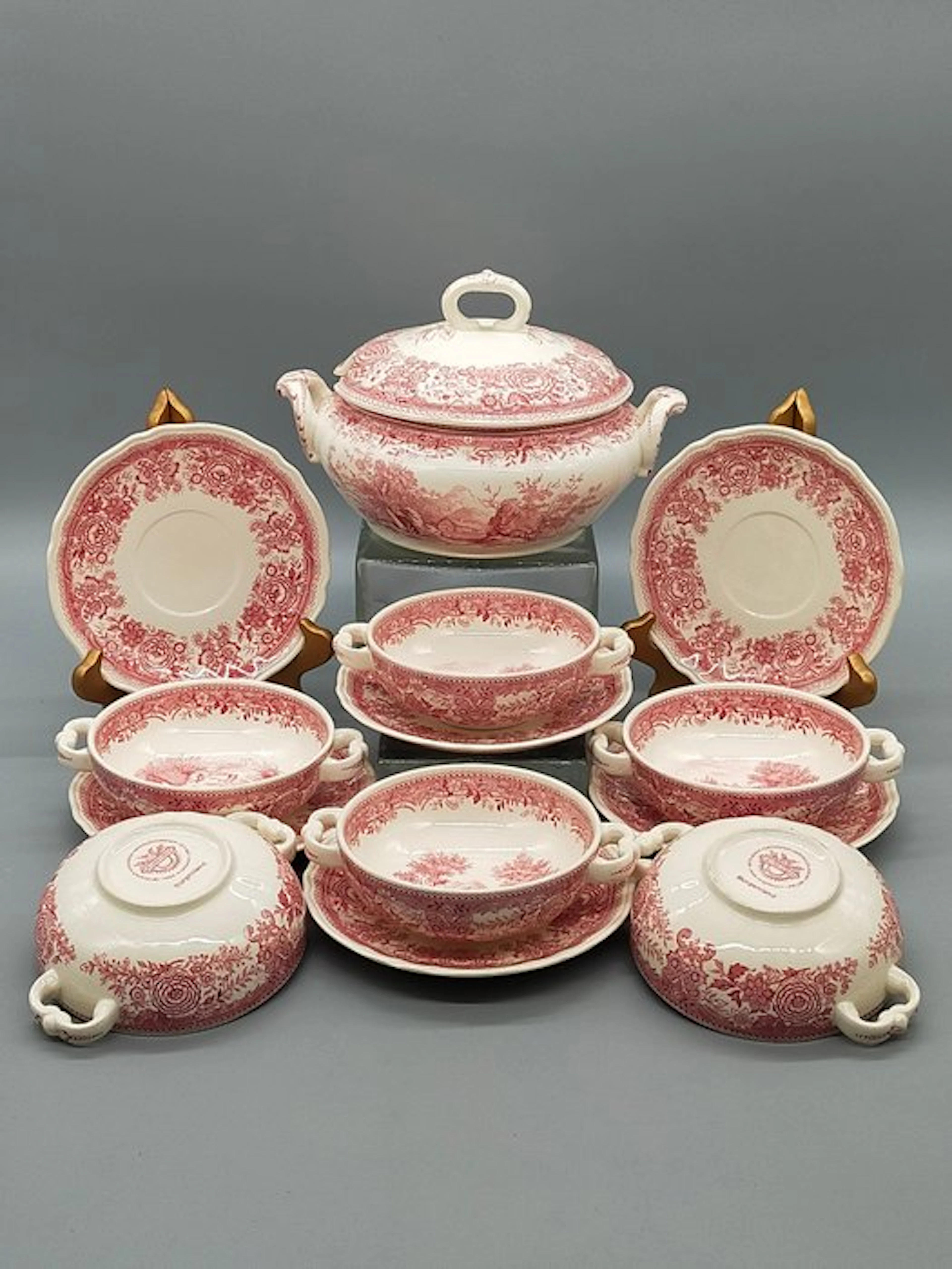 Villeroy & Boch - Dinner set - Burgenland Suppenset – Red Mettlach - Ceramic