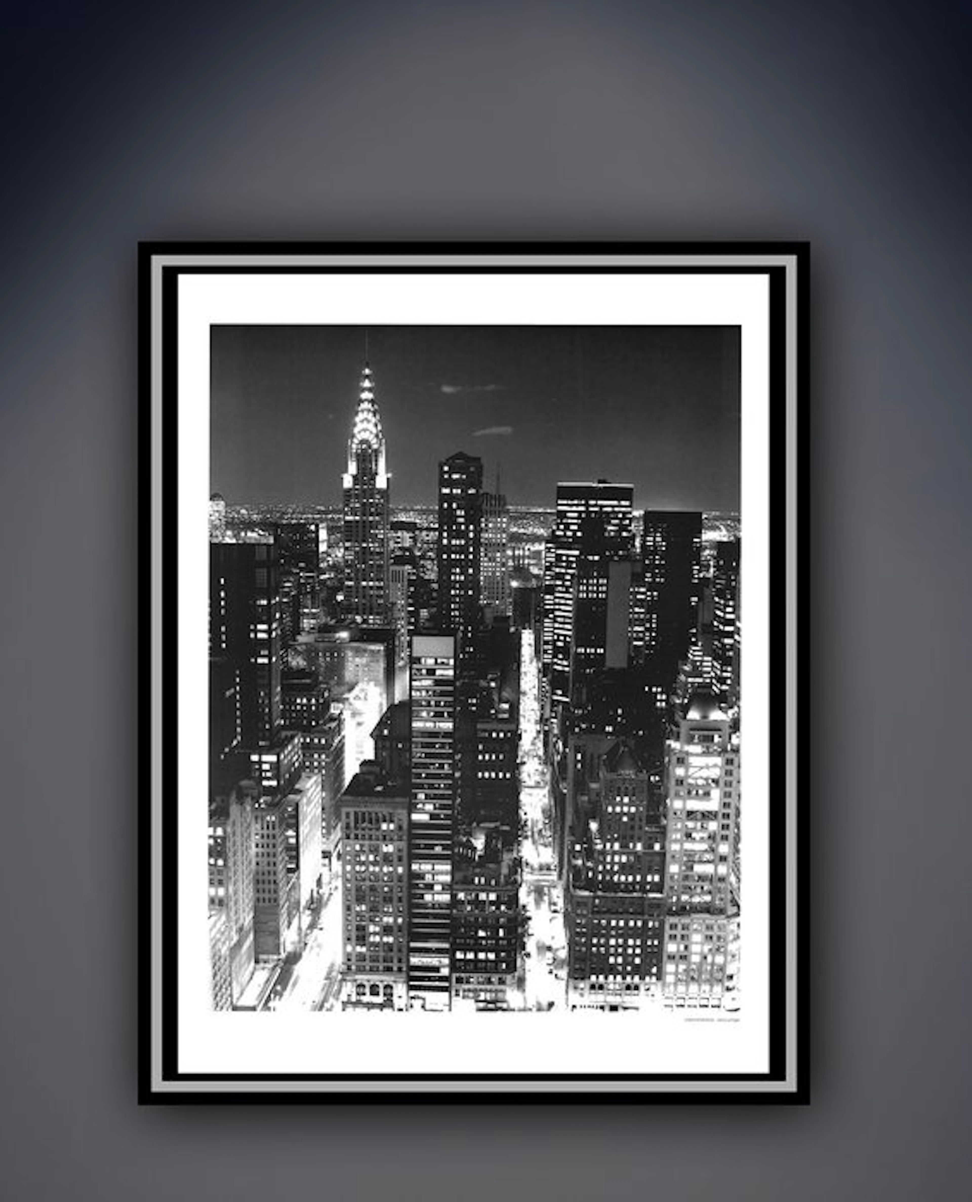 Christopher Bliss - “Skyline at Night”. - 80 x 60 cm.