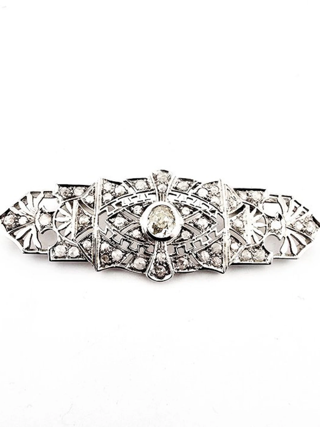 Brooch - 18 kt. White gold - 2.20ct. tw. Diamond (Natural)