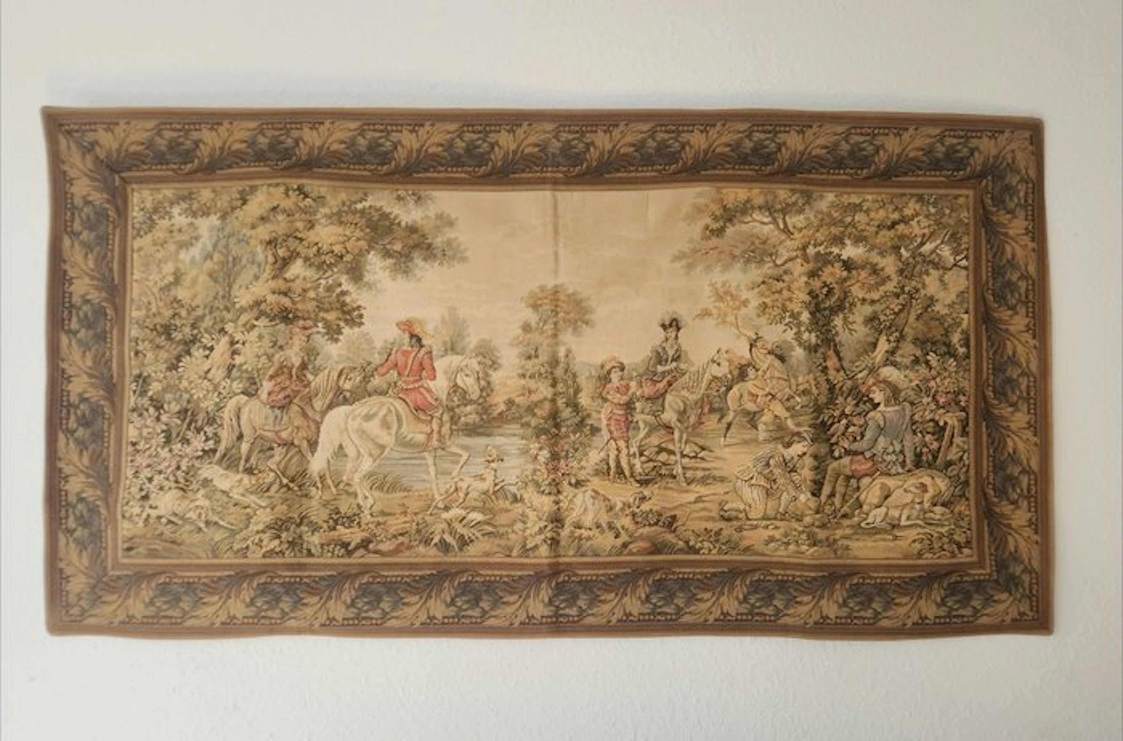 Tapestry - 94 cm - 183 cm - Gobelin in Aubusson style
