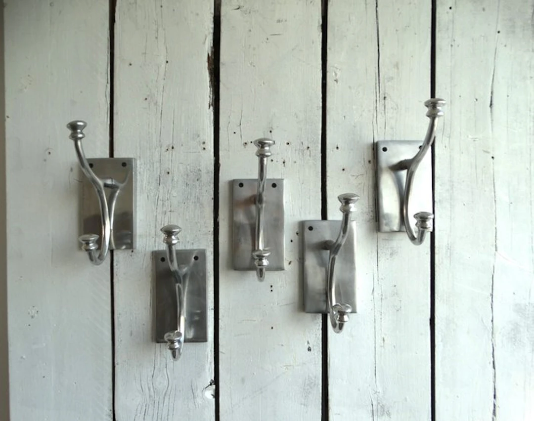 Set of coat hooks (5) - Aluminium - Aluminium coat hooks
