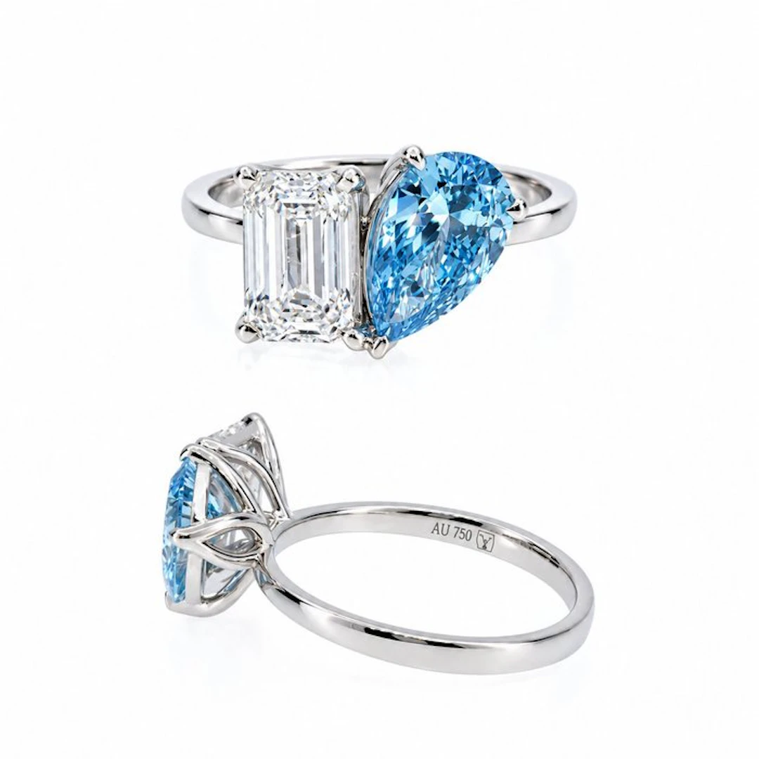 Ring - 18 kt. White gold - 3.53ct. tw. Diamond (Lab-grown) - Diamond
