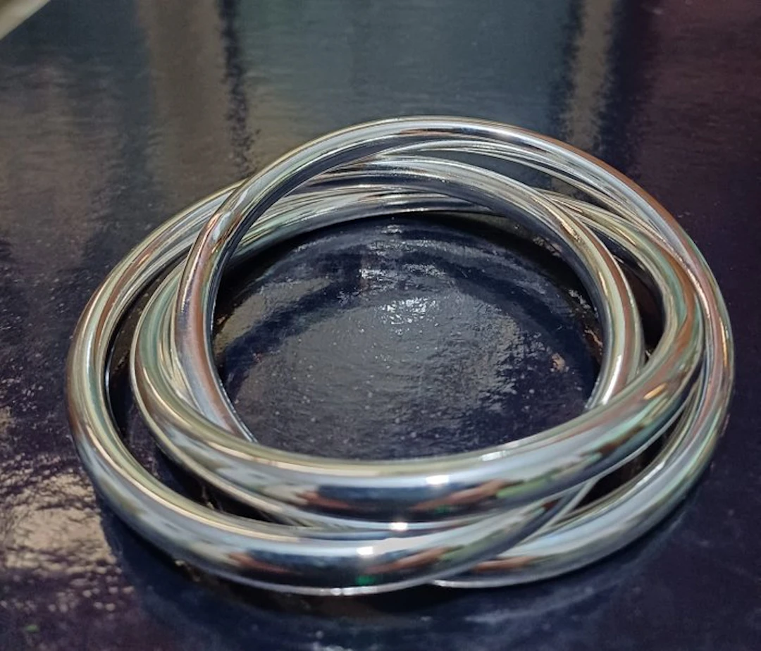 No reserve price - Bracelet Silver - Three-ring bracelet