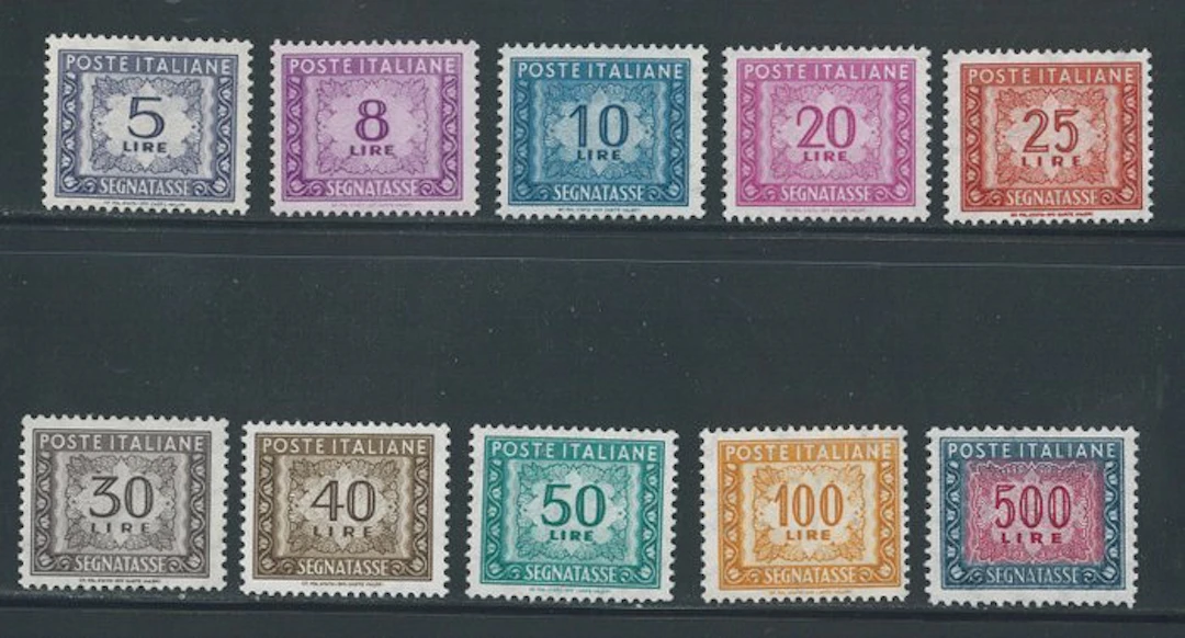Italian Republic - Segnatasse fil. stelle, complete series no. 111/120.