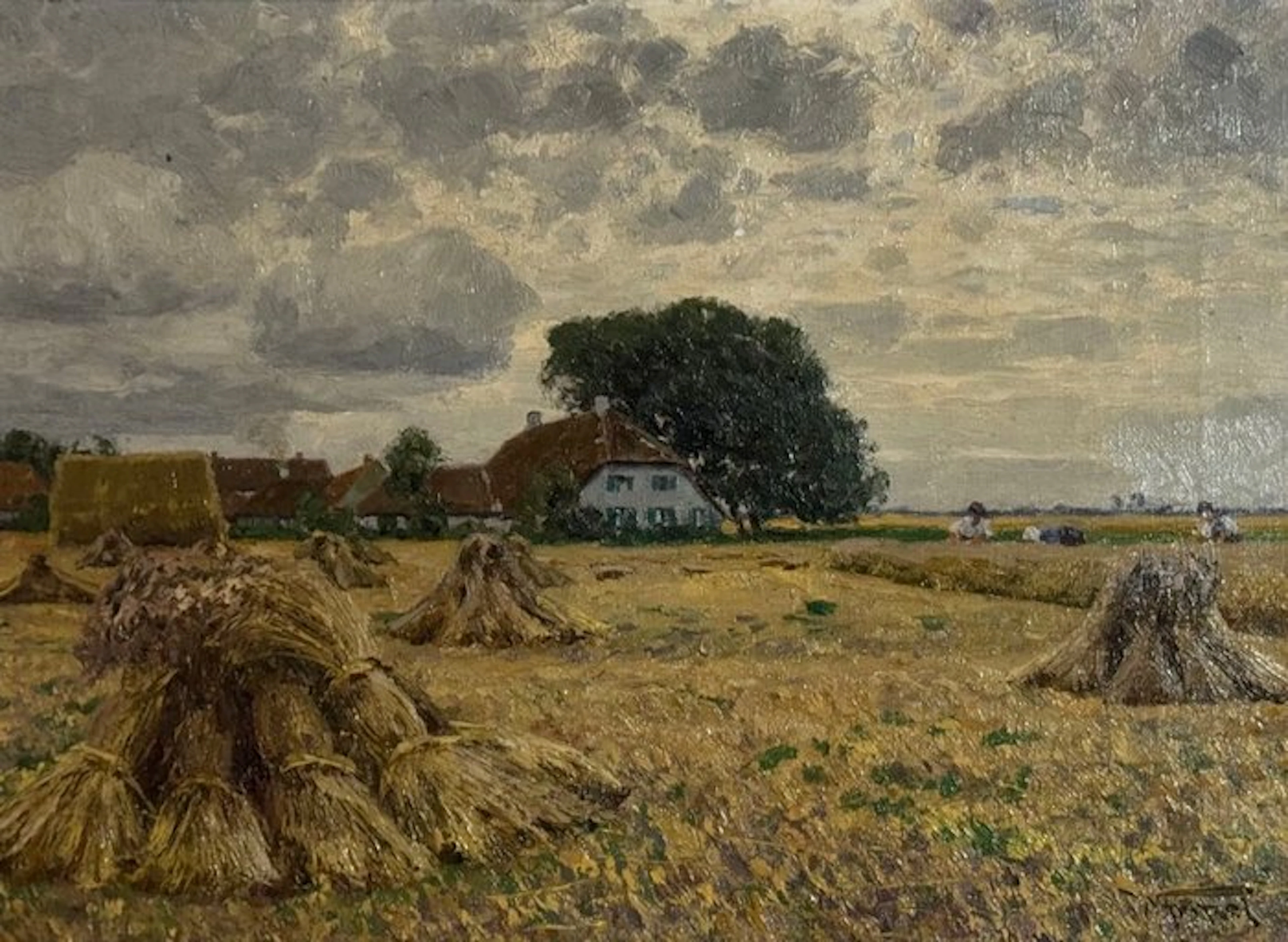 Wilhelm Fritzel (1870-1943) - Haystacks on the Lower Rhine