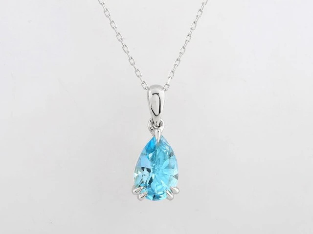 No reserve price - Necklace with pendant - 14 kt. White gold - 1.19ct.