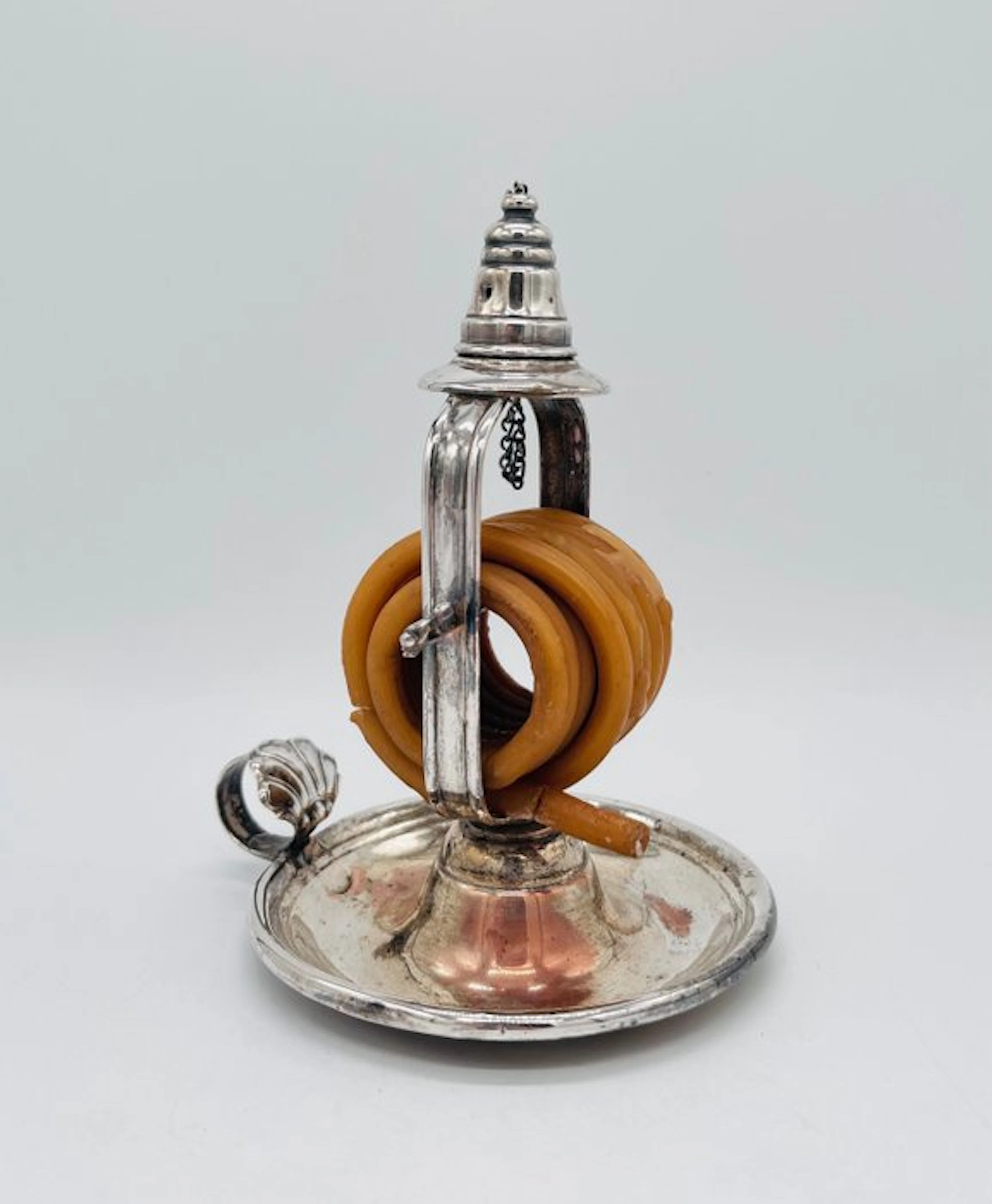 Candlestick George III - Silverplated - Silver plated wax Jack