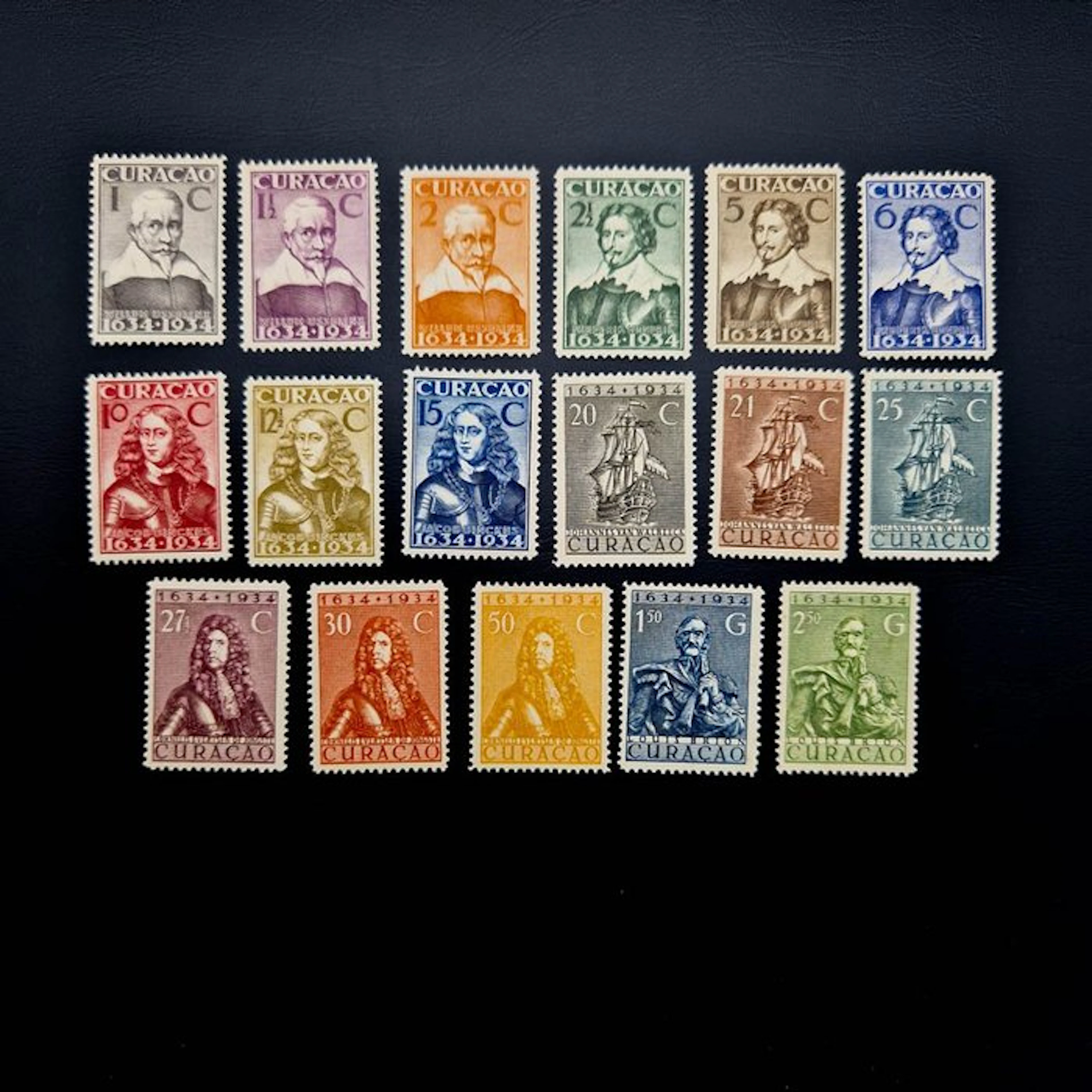 Curaçao 1934 - Complete series '300 Years of Dutch Governance' - NVPH 110/126