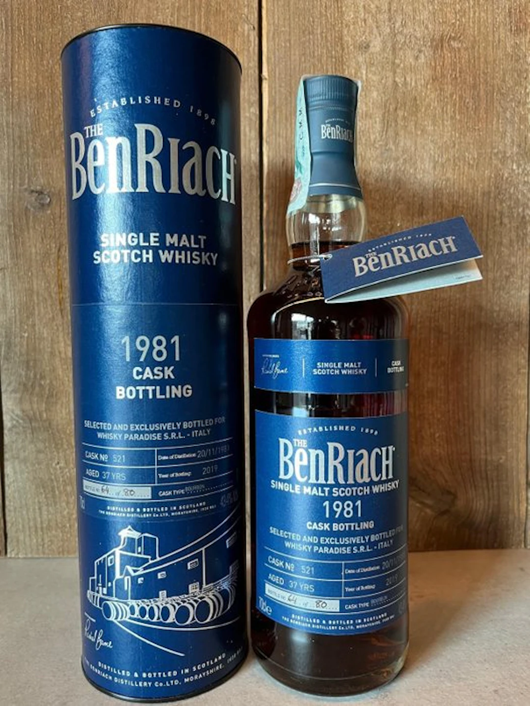 Benriach 1981 37 years old Cask no. 521 for Whisky Paradise - b. 2019 - 70cl