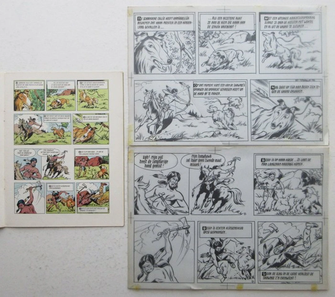 Bessy 85 - Originele pagina (p.21) - De drie vlechten - 1 original page - 1970