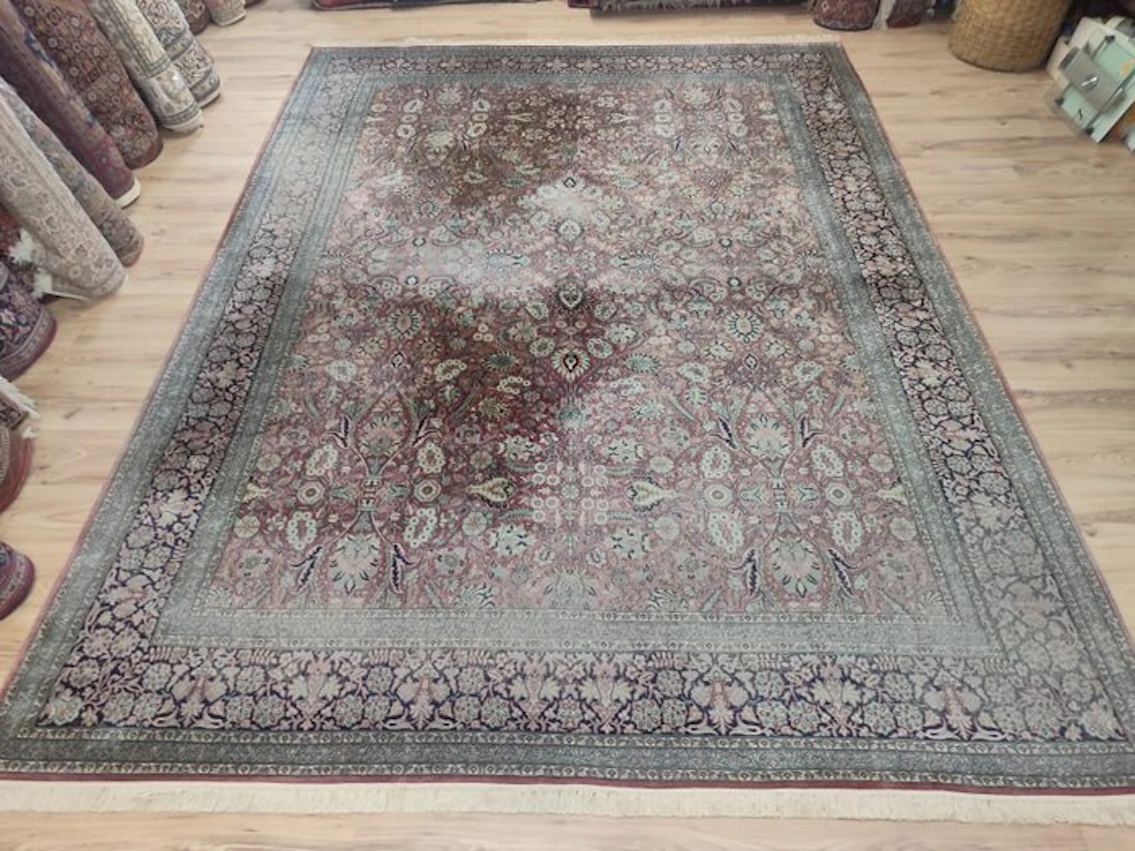 Ghoum - Rug - 3.3 m - 2.48 m - Natural silk Vintage art!