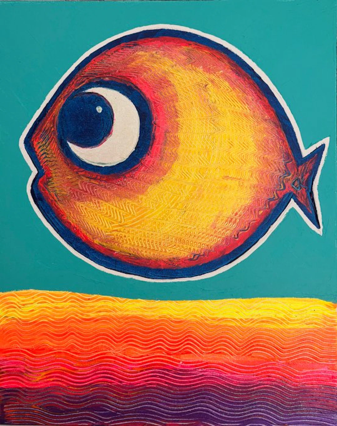 Denis Kuvayev (1971) - Goldfish on golden bottom - No Reserve